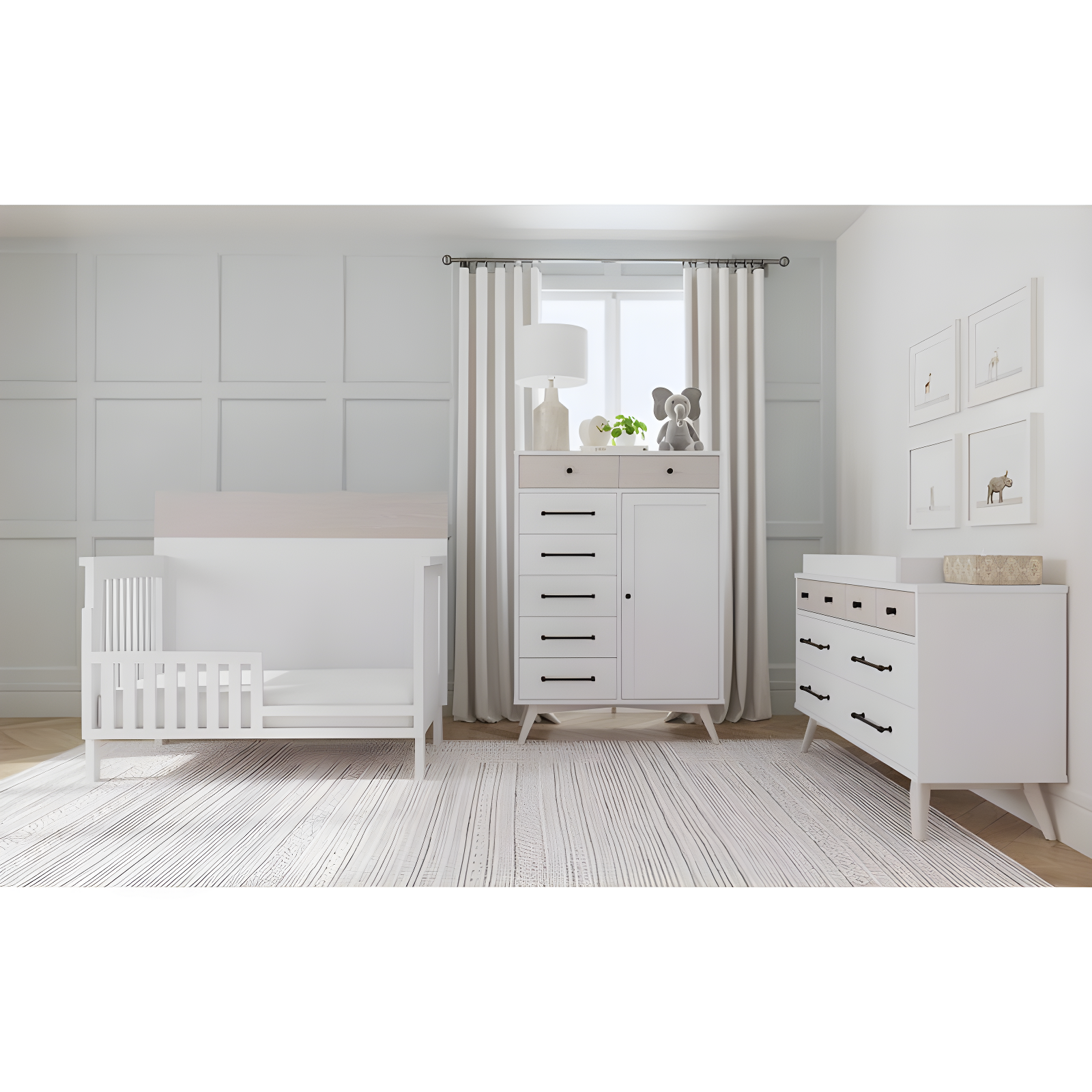 Westwood Design Rowan 4-in-1 Convertible Crib - White/Light Natural