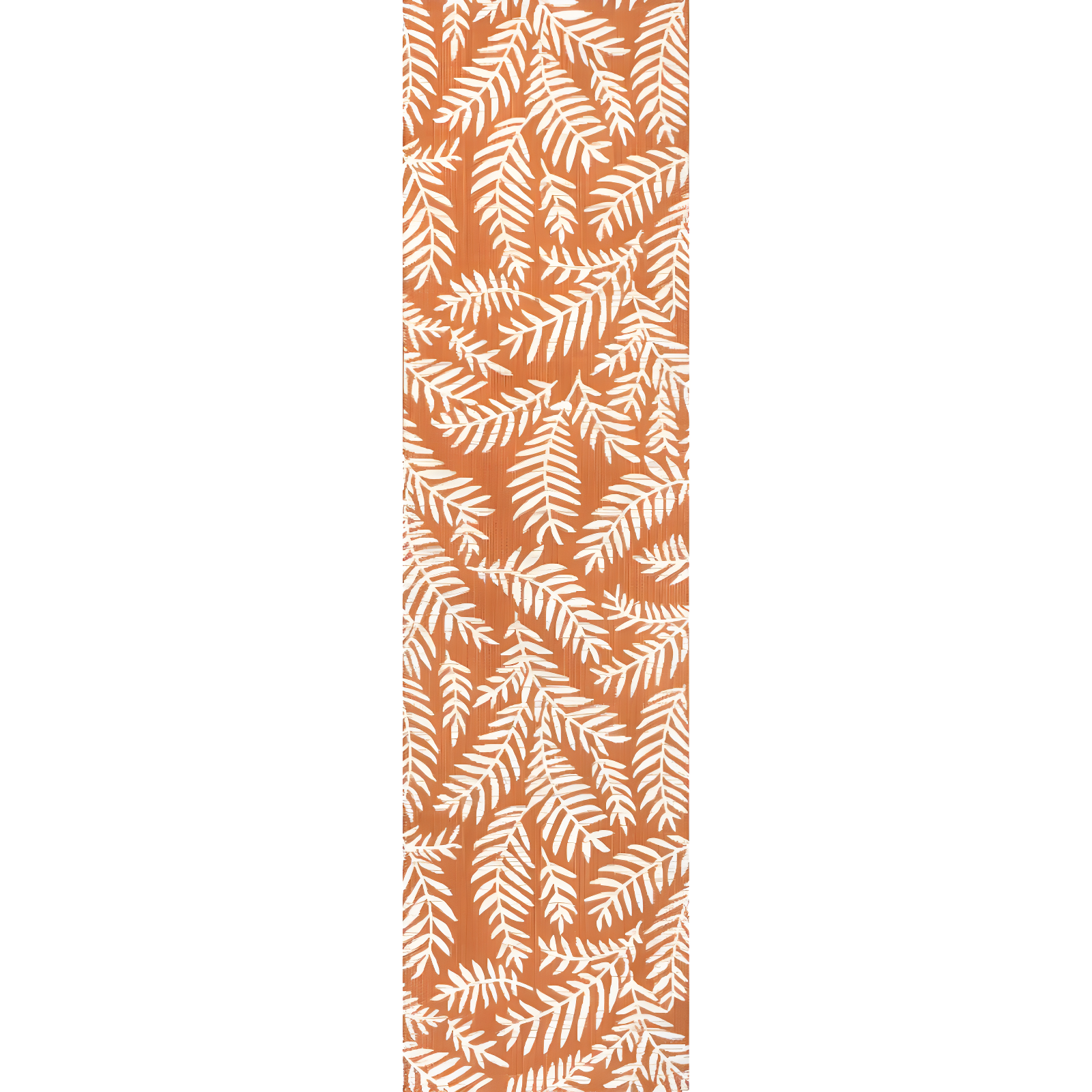 2' x 8' Nevis Palm Frond Indoor/Outdoor Runner Rug, Orange/Cream - JONATHAN Y