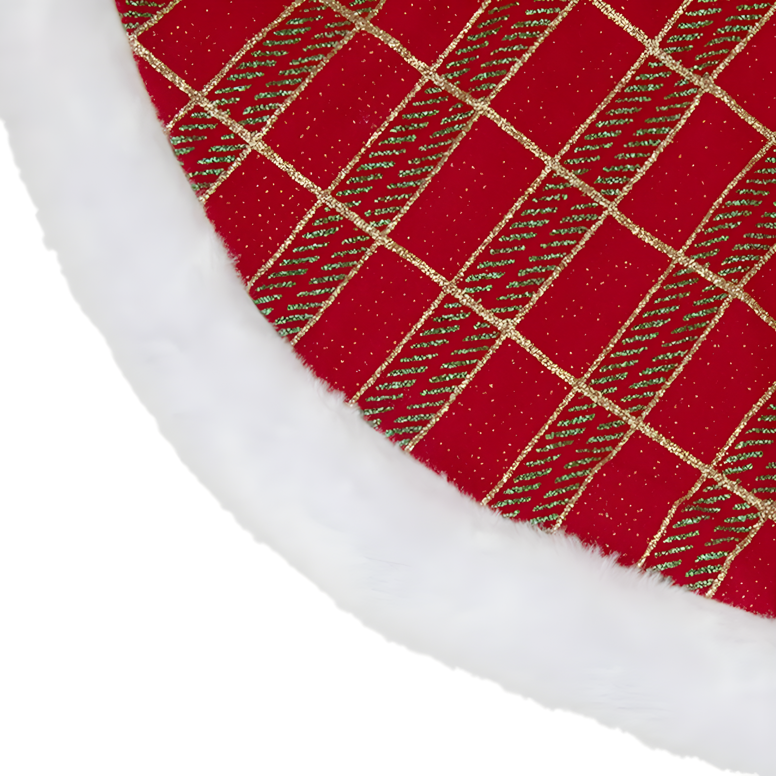 Northlight Seasonal 20" Red and Gold Plaid Glittered Mini Christmas Tree Skirt