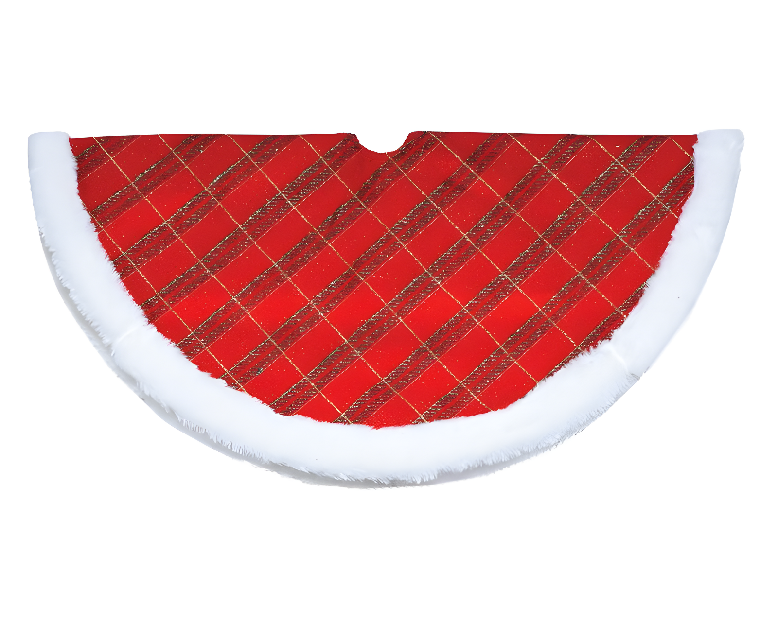 Northlight Seasonal 20" Red and Gold Plaid Glittered Mini Christmas Tree Skirt