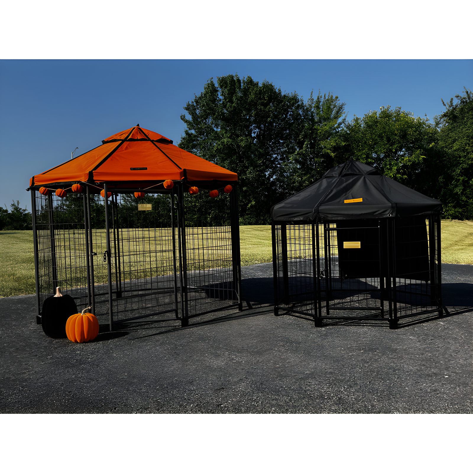 Pet Gazebo Dog Kennel Play Pen with Market Top Canopy