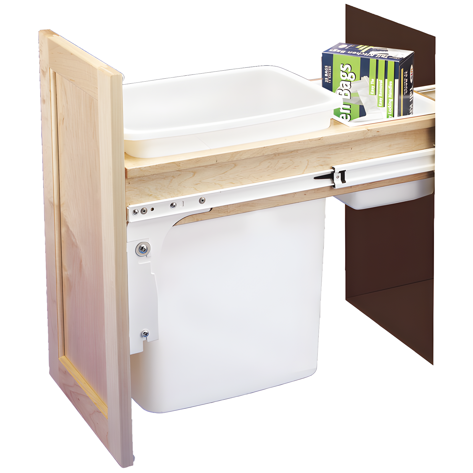 Rev-A-Shelf Rev-A-Shelf Single Pullout Top Mount Trash Can