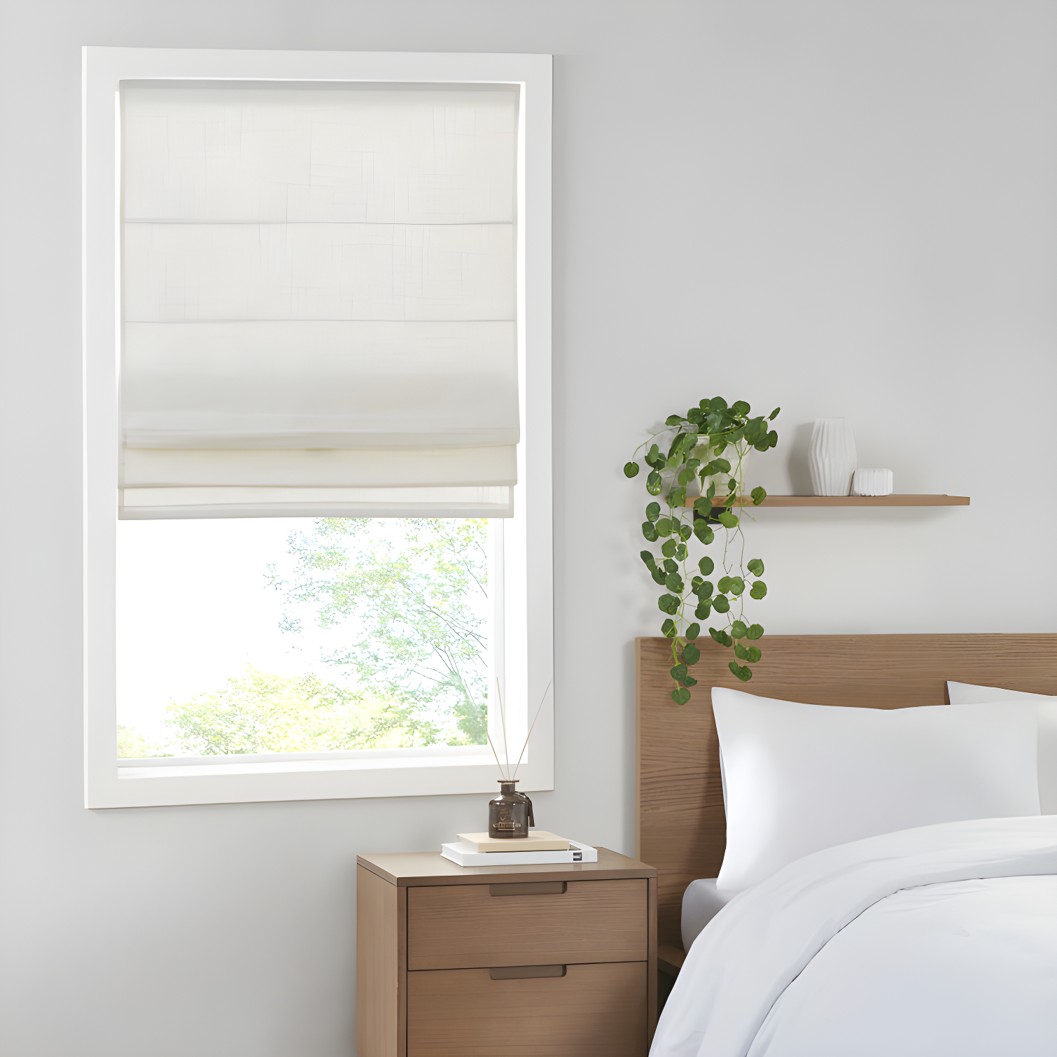 Madison Park Kyler Linen Blend Light Filtering Single Roman Shade