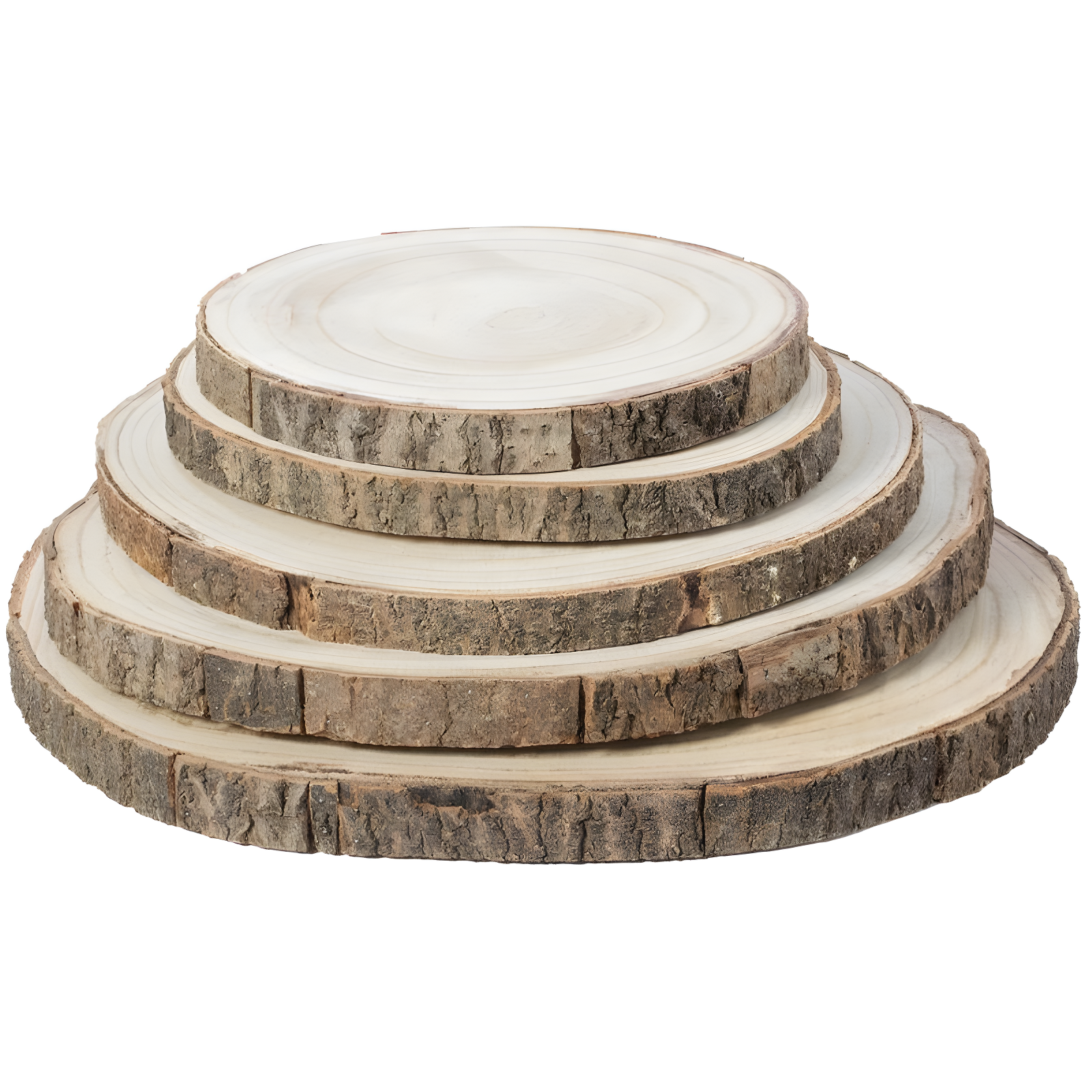 Vintiquewise Barky Natural Wood Slabs Rustic Ornament Slice Tray Table Charger - Set of 5
