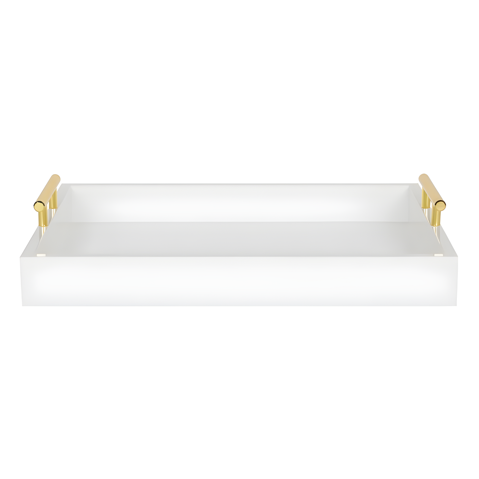 Kate and Laurel Lipton Tray, 16.5x12.25, White and Gold