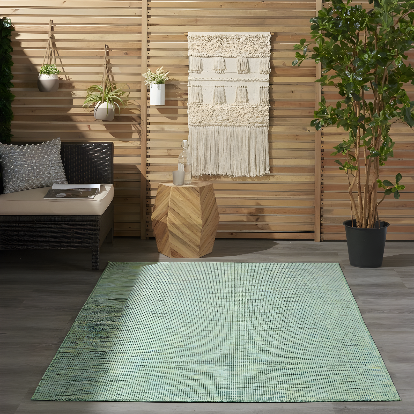 Nourison Positano POS01 Indoor/outdoor Area Rug - Blue/Green 5' x 7'