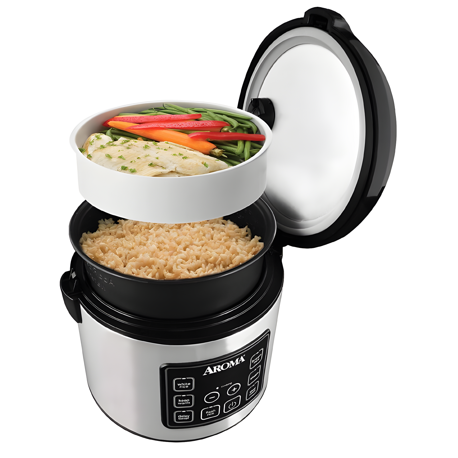 Aroma Aroma 5 Qt. Cool Touch Digital Slow Cooker, Food Steamer and Rice Cooker