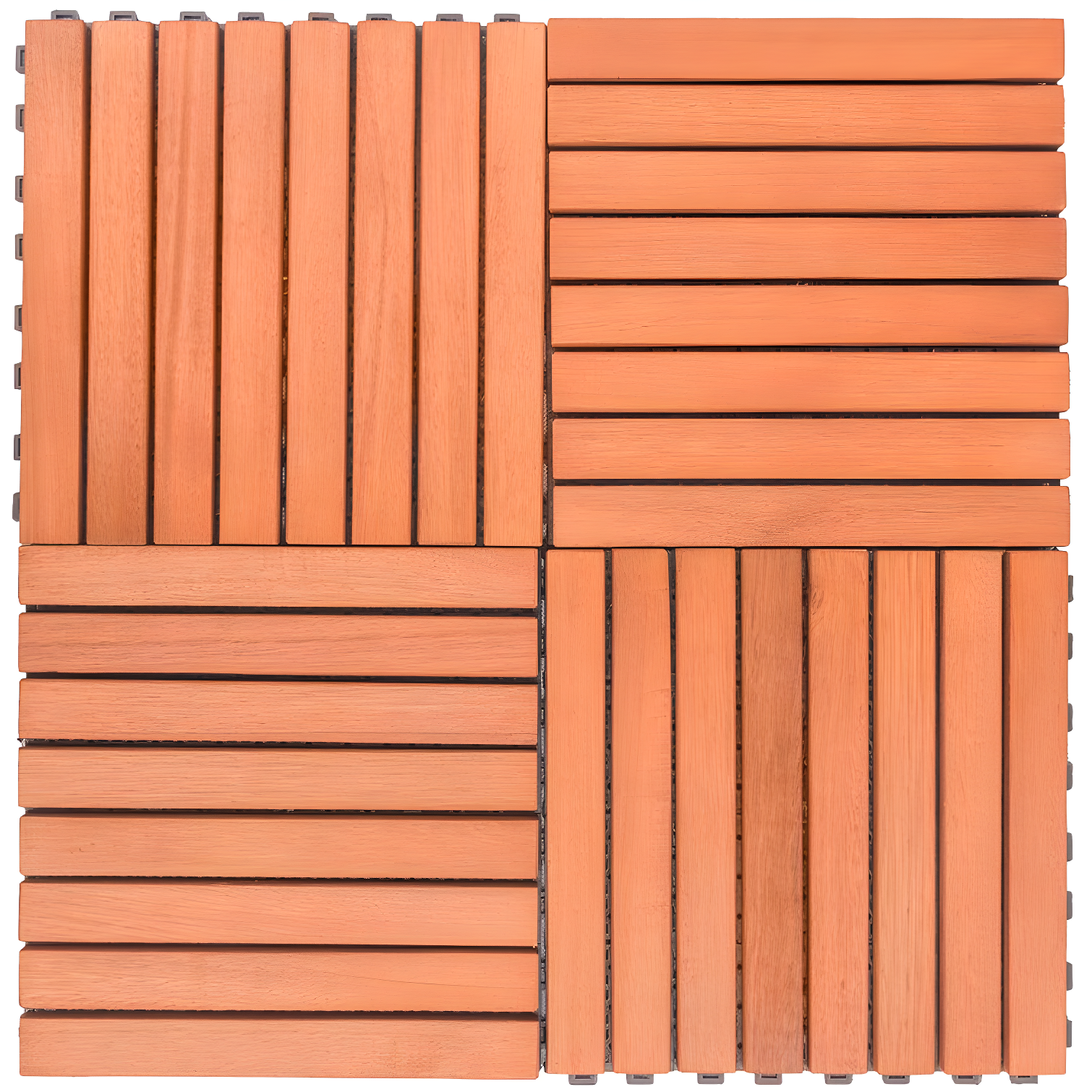 Vifah 12" x 12" Wood Interlocking Deck Tile in Tan (Set of 10)