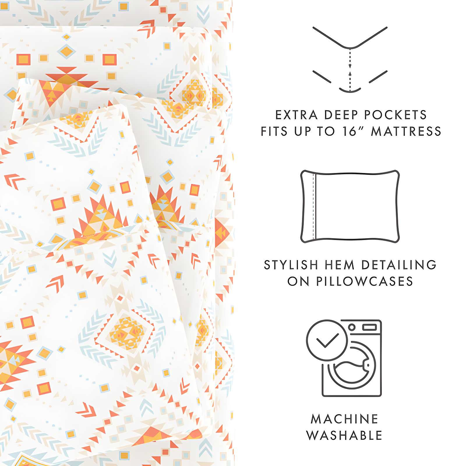 Home Aztec Dreams Pattern Microfiber Sheet Set