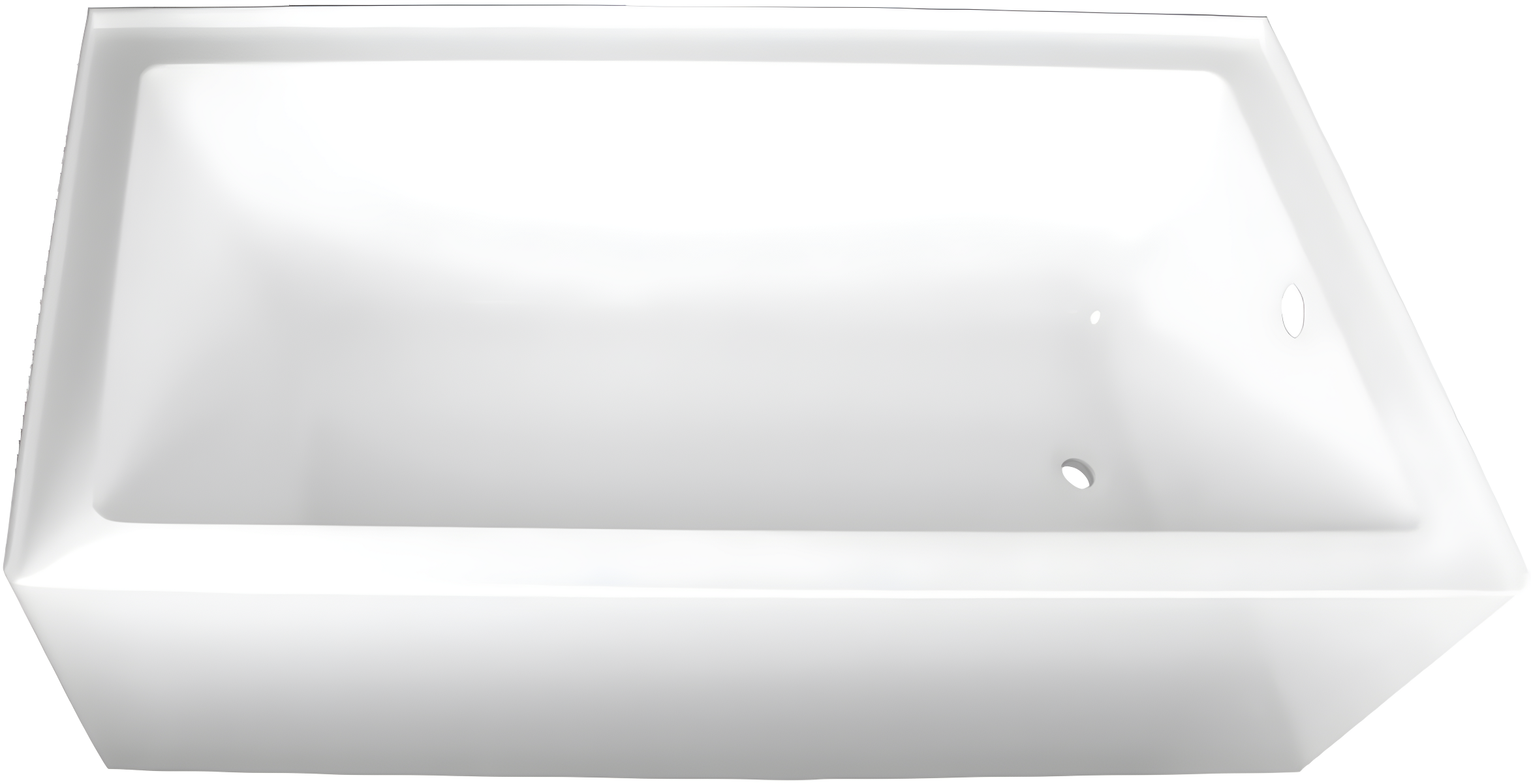Aqua Eden VTAP603222R 60-Inch Acrylic 3-Wall Alcove Tub with Right Hand Drain Hole, White