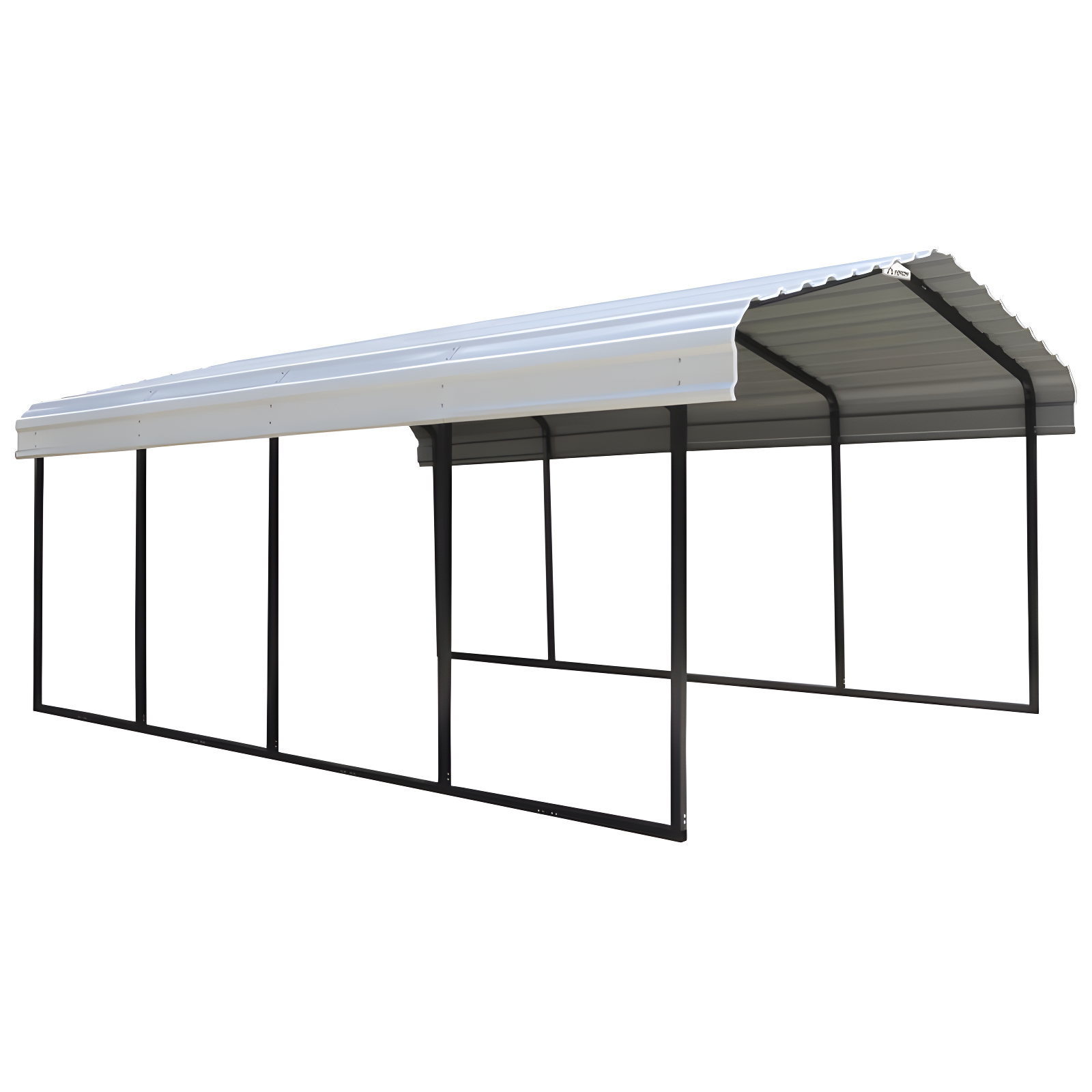Arrow Steel Carport, 12 ft. x 20 ft. x 7 ft. Galvanized Black/Charcoal
