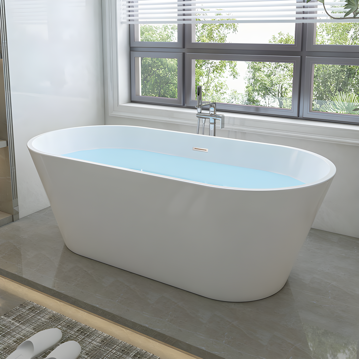 67'' x 32'' Freestanding Soaking Acrylic Bathtub