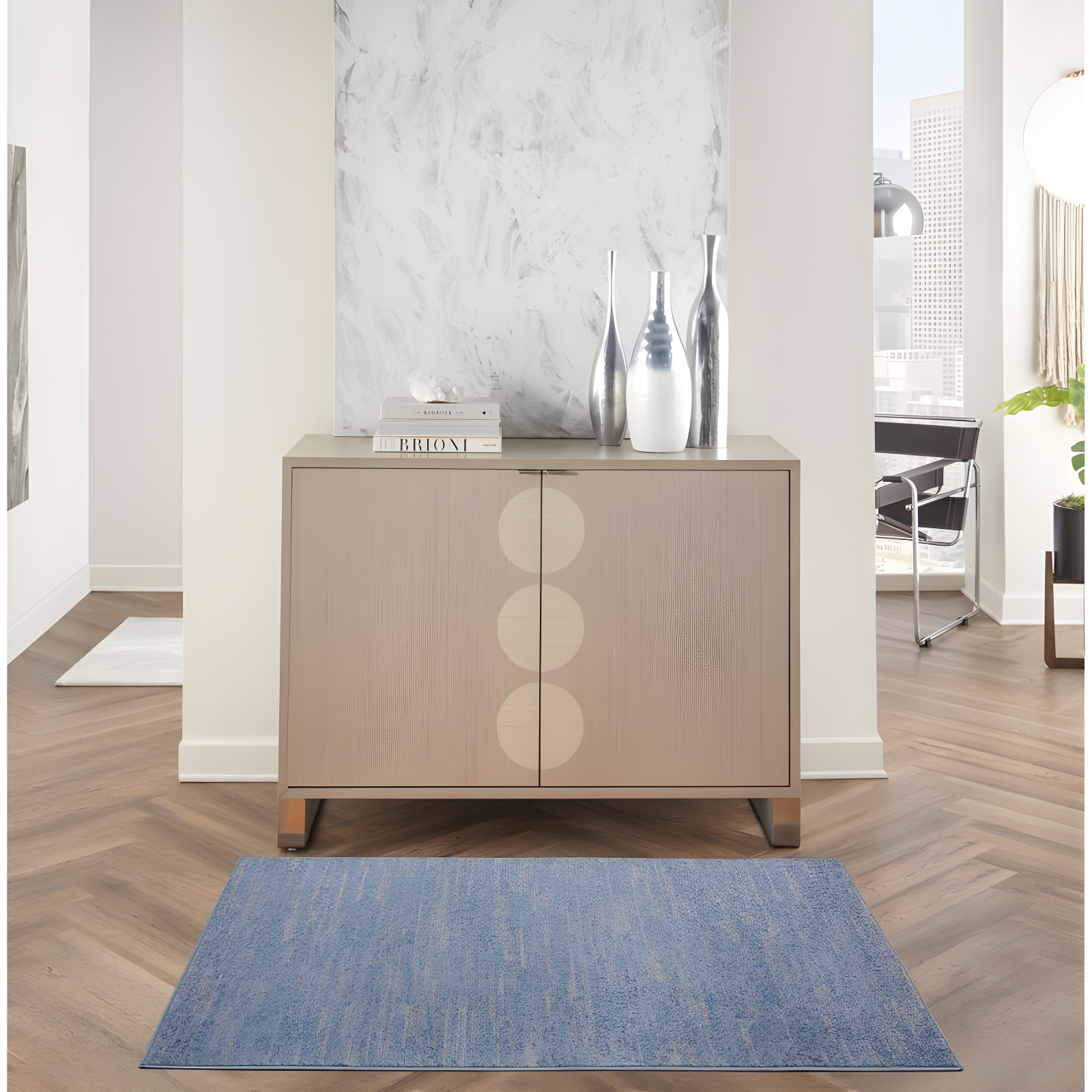 Nourison Nourison Essentials NRE01 Indoor/outdoor Area Rug - Blue/Grey 3' x 5'
