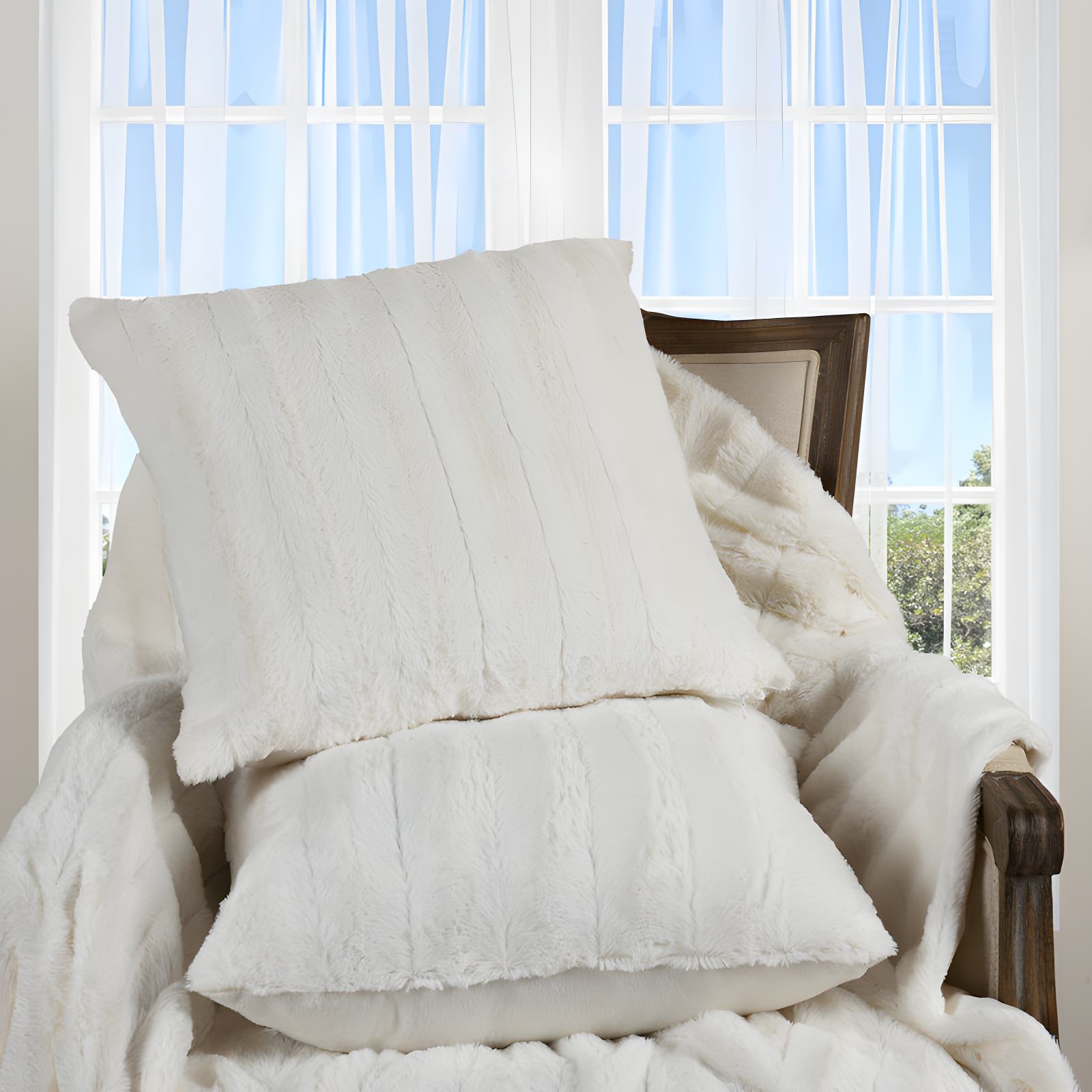 Cheer Collection FRBIN Square Pillow Cover & Insert (Set of 2)