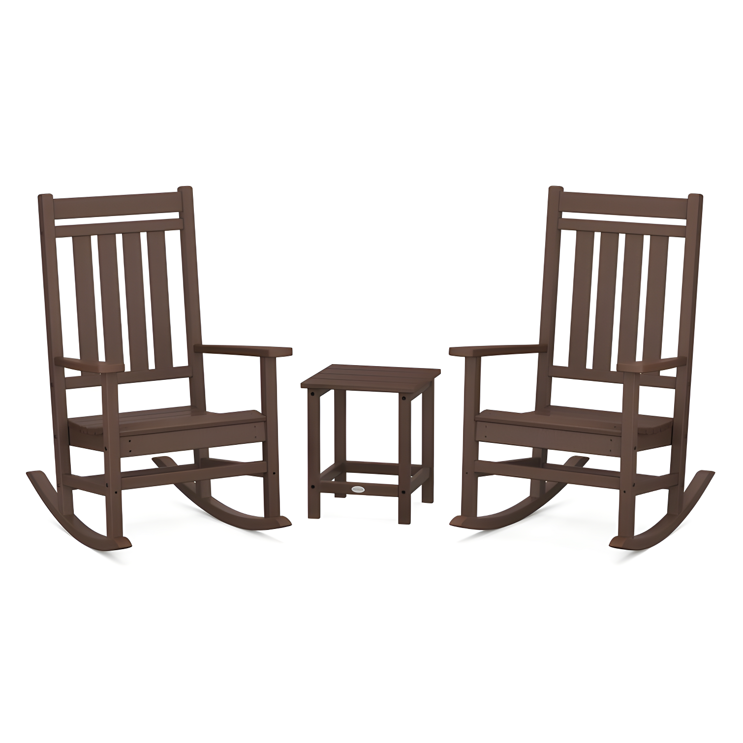 Rocker Estate 3-Piece Rocking Chair Set with Long Island 18" Side Table