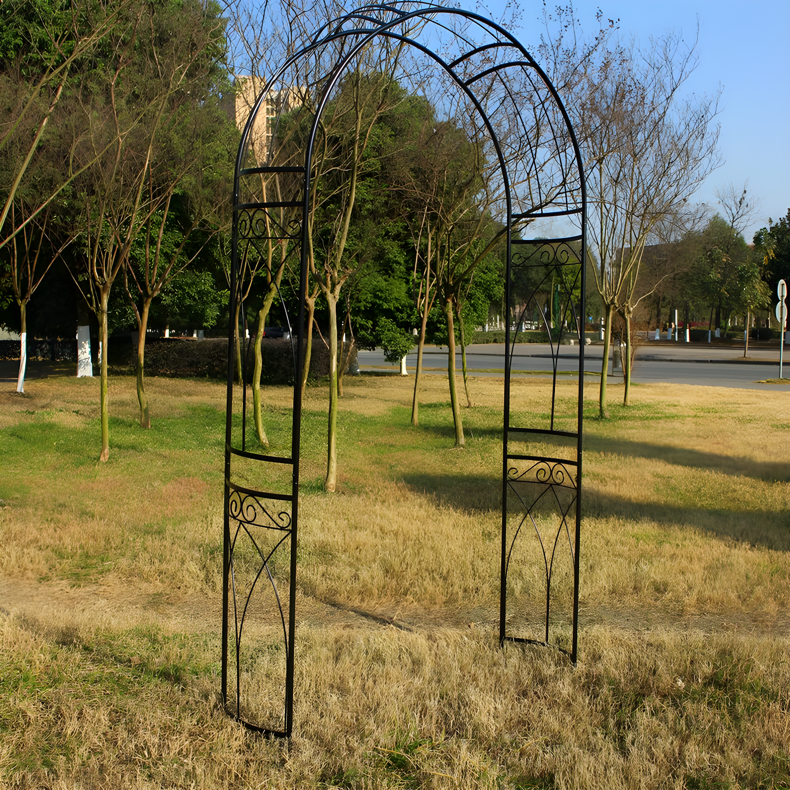 OUTOUR 87'' H x 14'' W Iron Arched Trellis