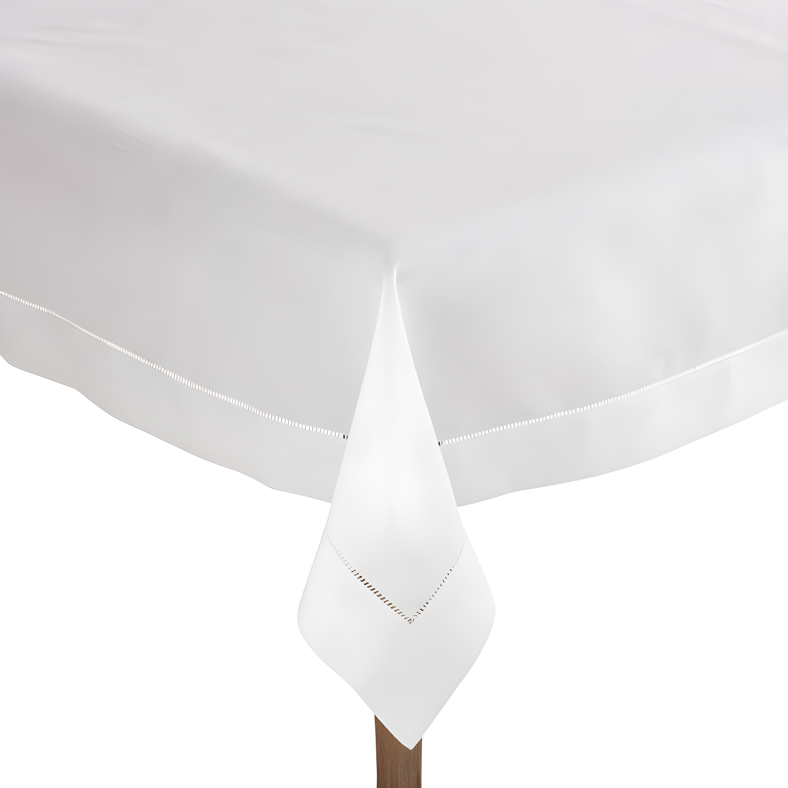 Saro Lifestyle Tablecloth With Hemstitch Border Design, 90"x90", White