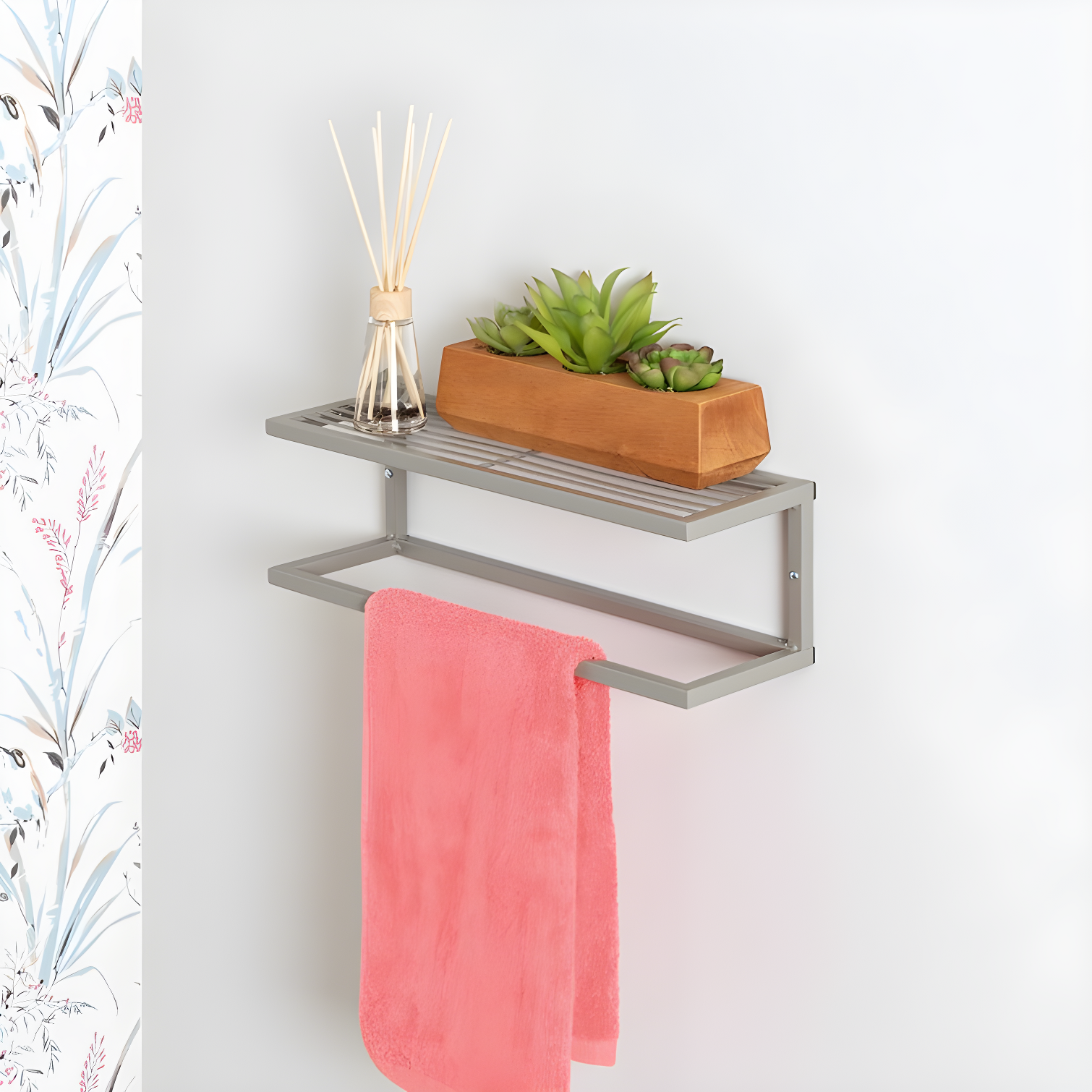 Steel Bathroom Storage Wall Shelf