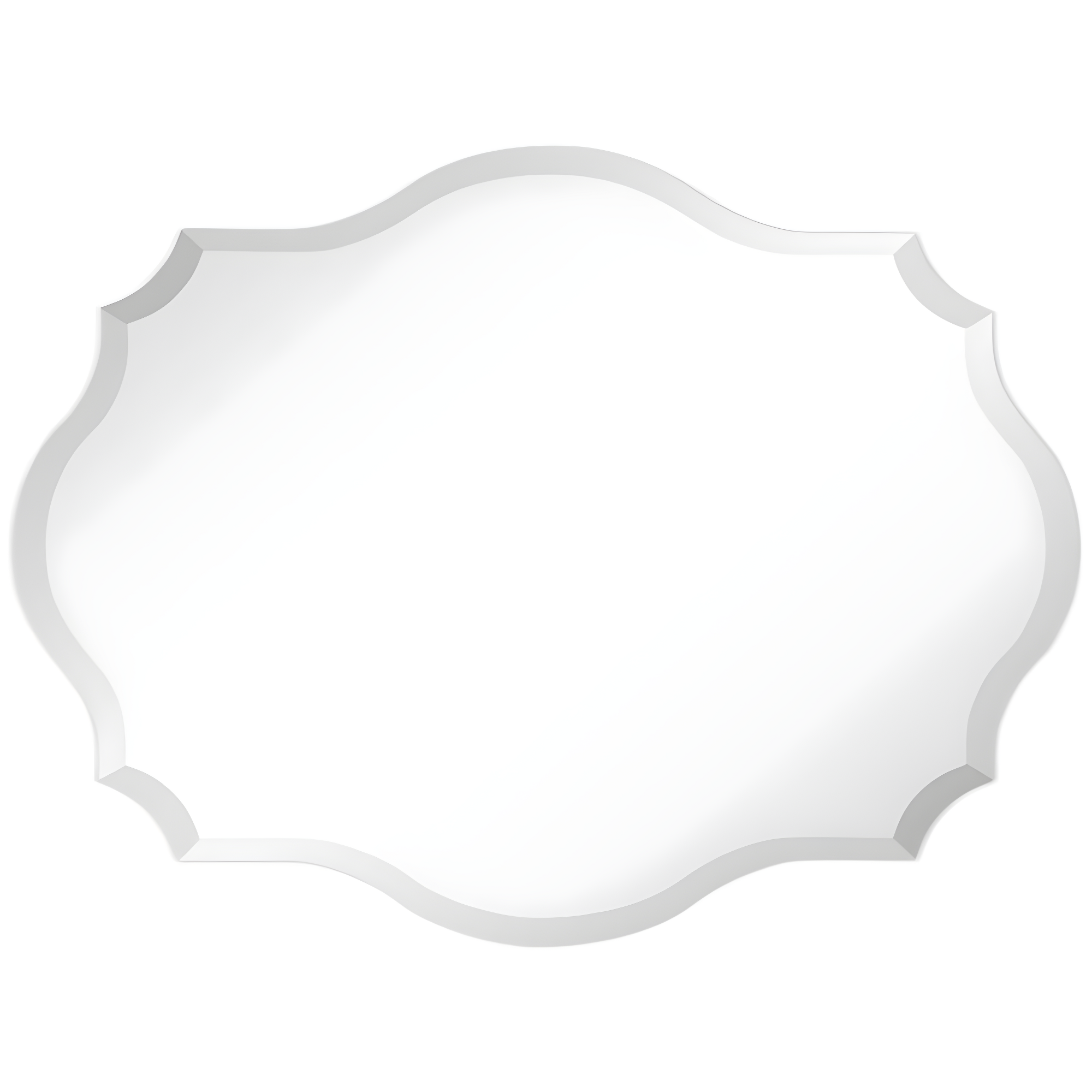 Empire Art Direct Frameless Beveled Oblong Elegant Scalloped Wall Mirror 30 in. x 40 in. x 0.39 in.