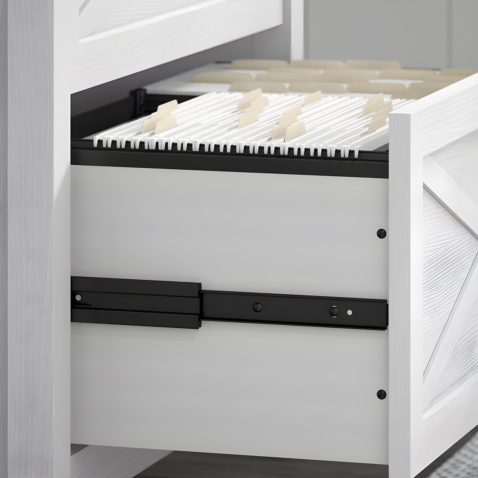 2 Drawer Key West File Cabinet Pure White Oak - Bush Furniture: Coastal Style, Aged Bronze Hardware