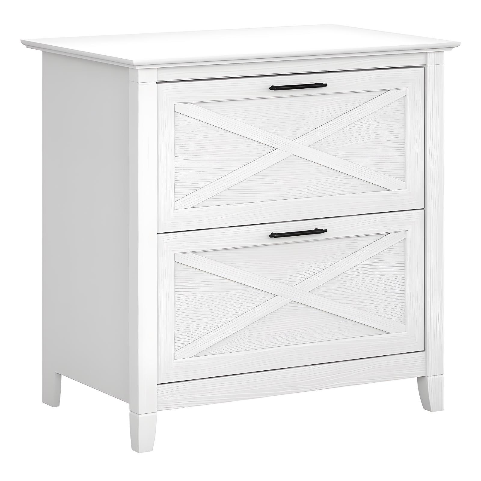 2 Drawer Key West File Cabinet Pure White Oak - Bush Furniture: Coastal Style, Aged Bronze Hardware