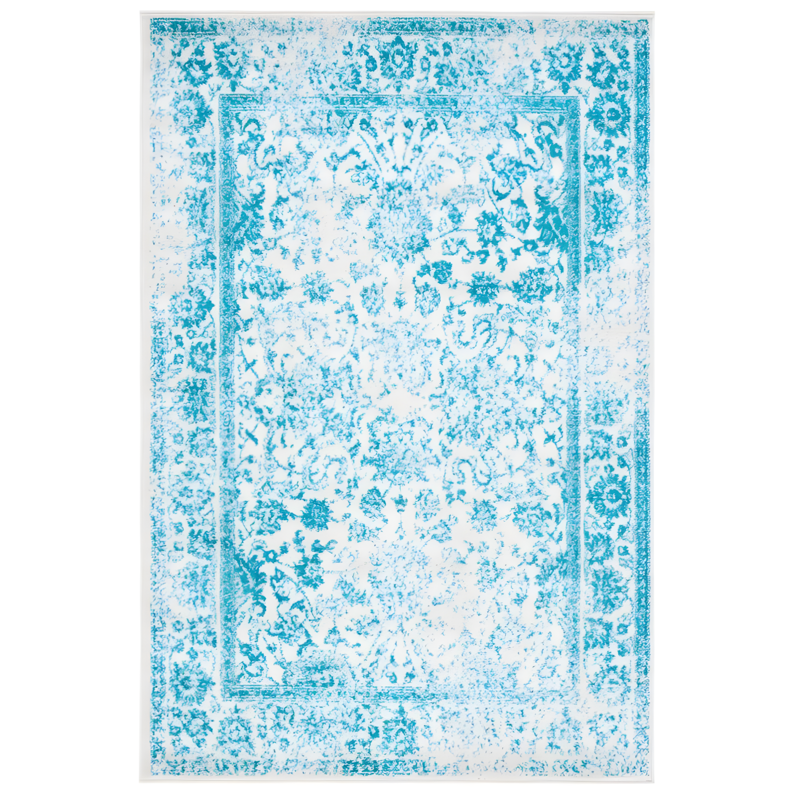 Adirondack ADR109 Machine Made Indoor Area Rug - Ivory/Teal - 6'x9' - Safavieh