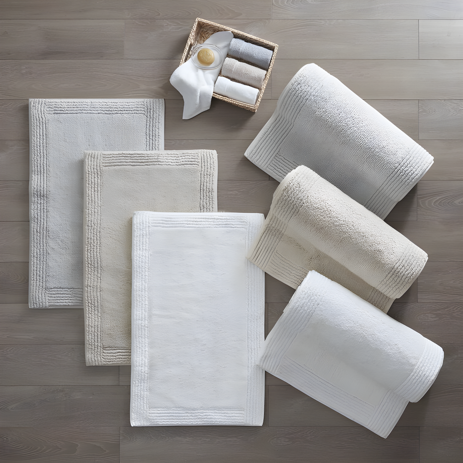 Madison Park Signature Splendor 100% Cotton Tufted 3000 GSM Reversible Bath Rug