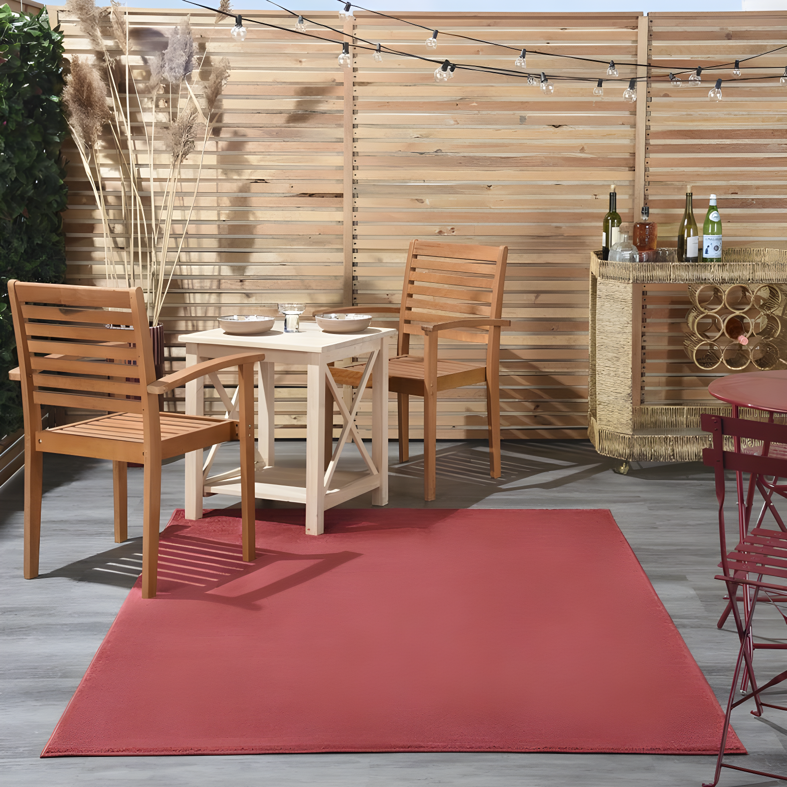 Nourison Essentials Easy Care Indoor Outdoor Area Rug - Brick Red 6' x 9'