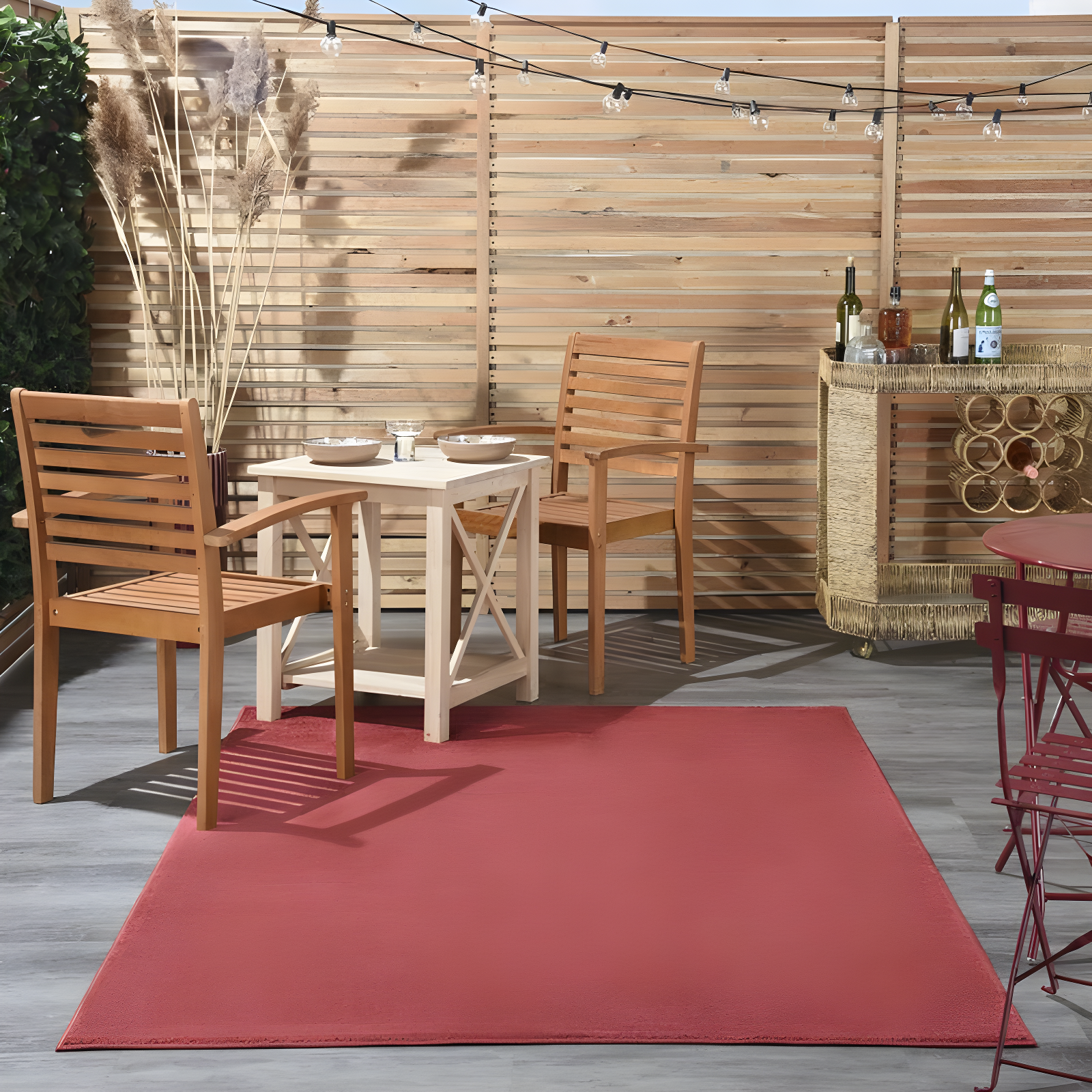 Nourison Essentials Easy Care Indoor Outdoor Area Rug - Brick Red 6' x 9'