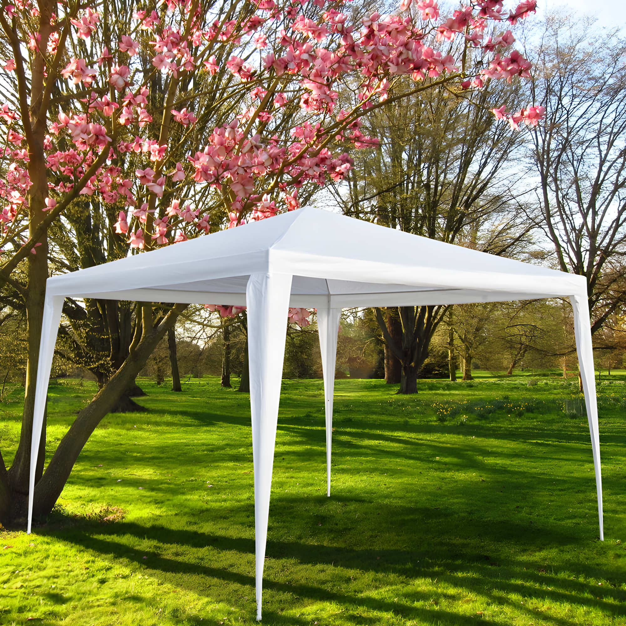 XF XINFENG 10'x10' Outdoor Wedding Party Canopy Tent, Camping Shelter Waterproof Outdoor Party Tent White Patio Gazebo Canopy Tents for BBQ Pavilion Canopy Cater Events