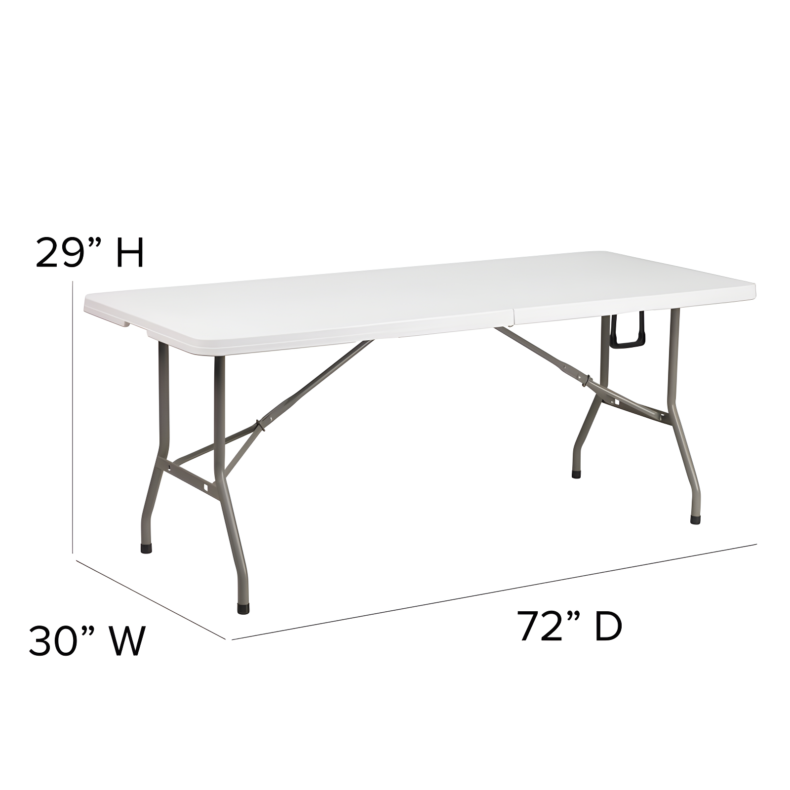 Flash Furniture Noah 6' Rectangular Plastic Folding Event Table with Carrying Handle by Flash Furniture