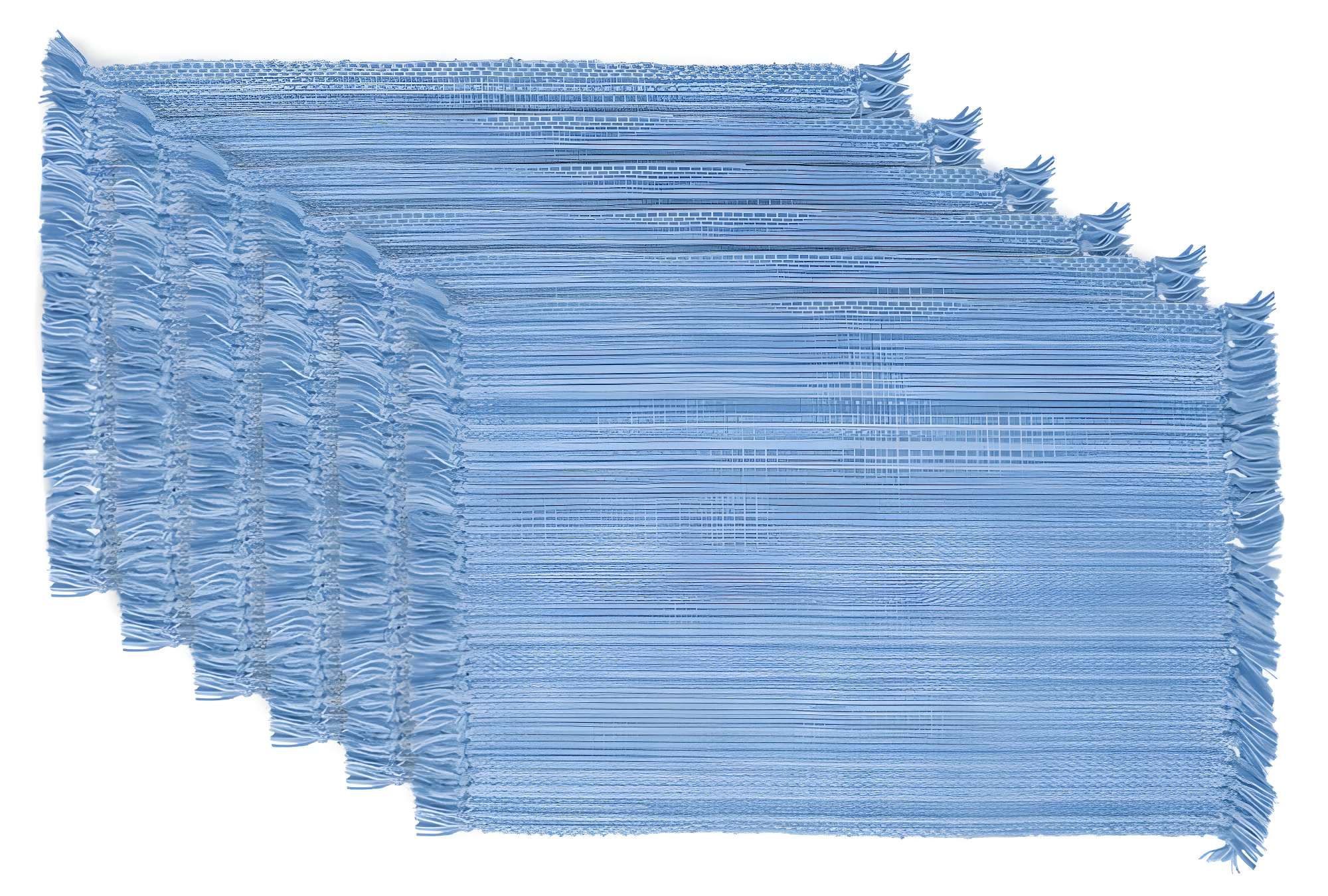 DII Variegated Light Blue Fringe Placemat (Set of 6)