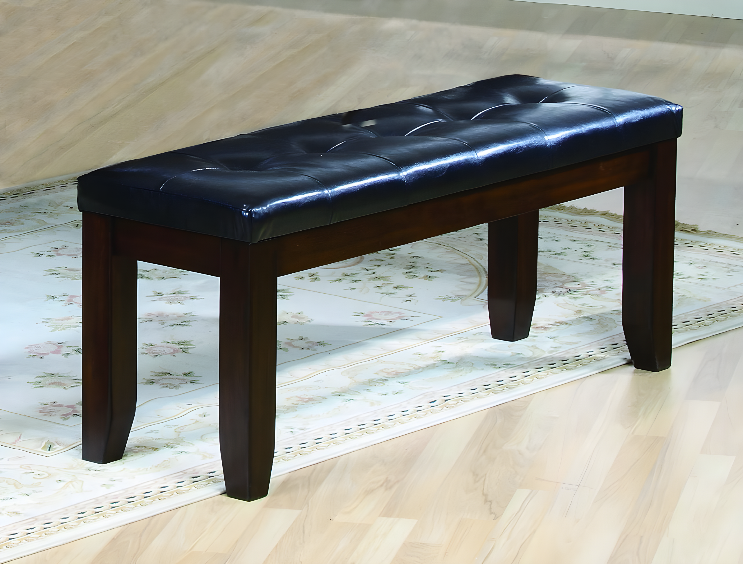 Impressive leather Tufted Upholstered Bench In Brown And Black- Saltoro Sherpi