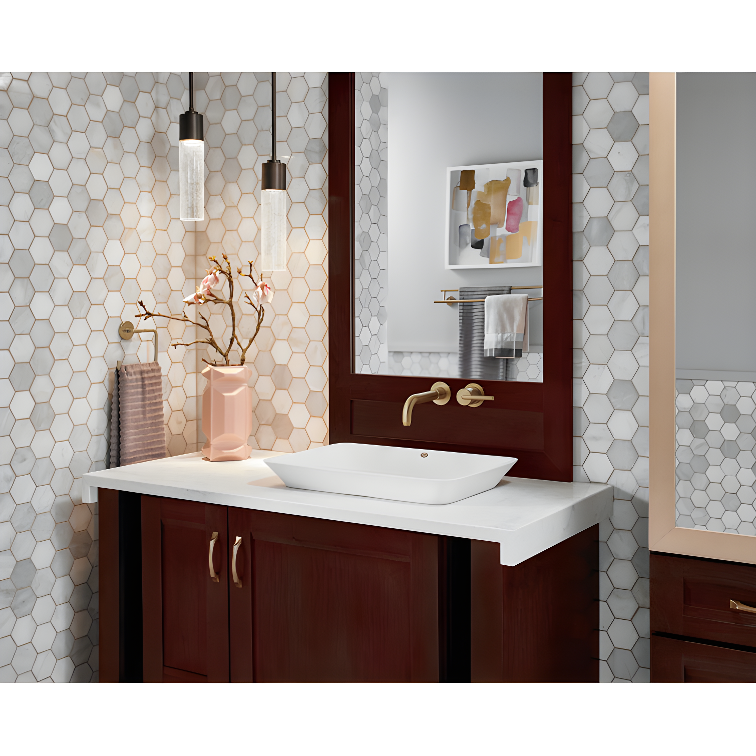 Trinsic Wall Mount Square Open Towel Ring Bath Hardware Accessory