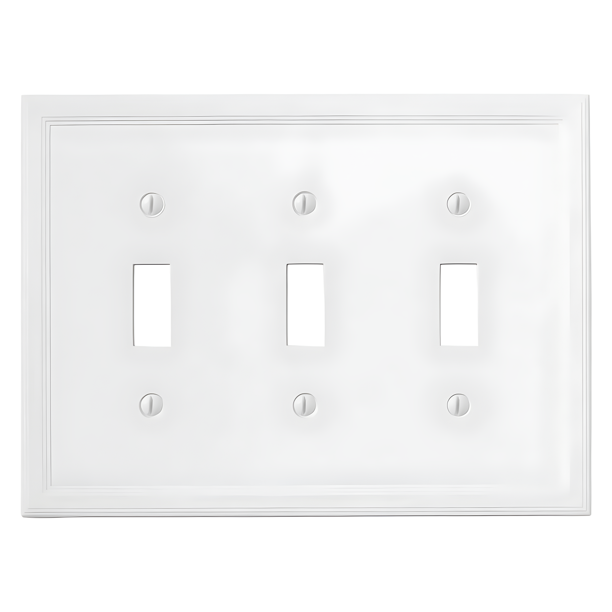 3-Gang - Bright White Toggle Stone Wall Plate (1 Pack)
