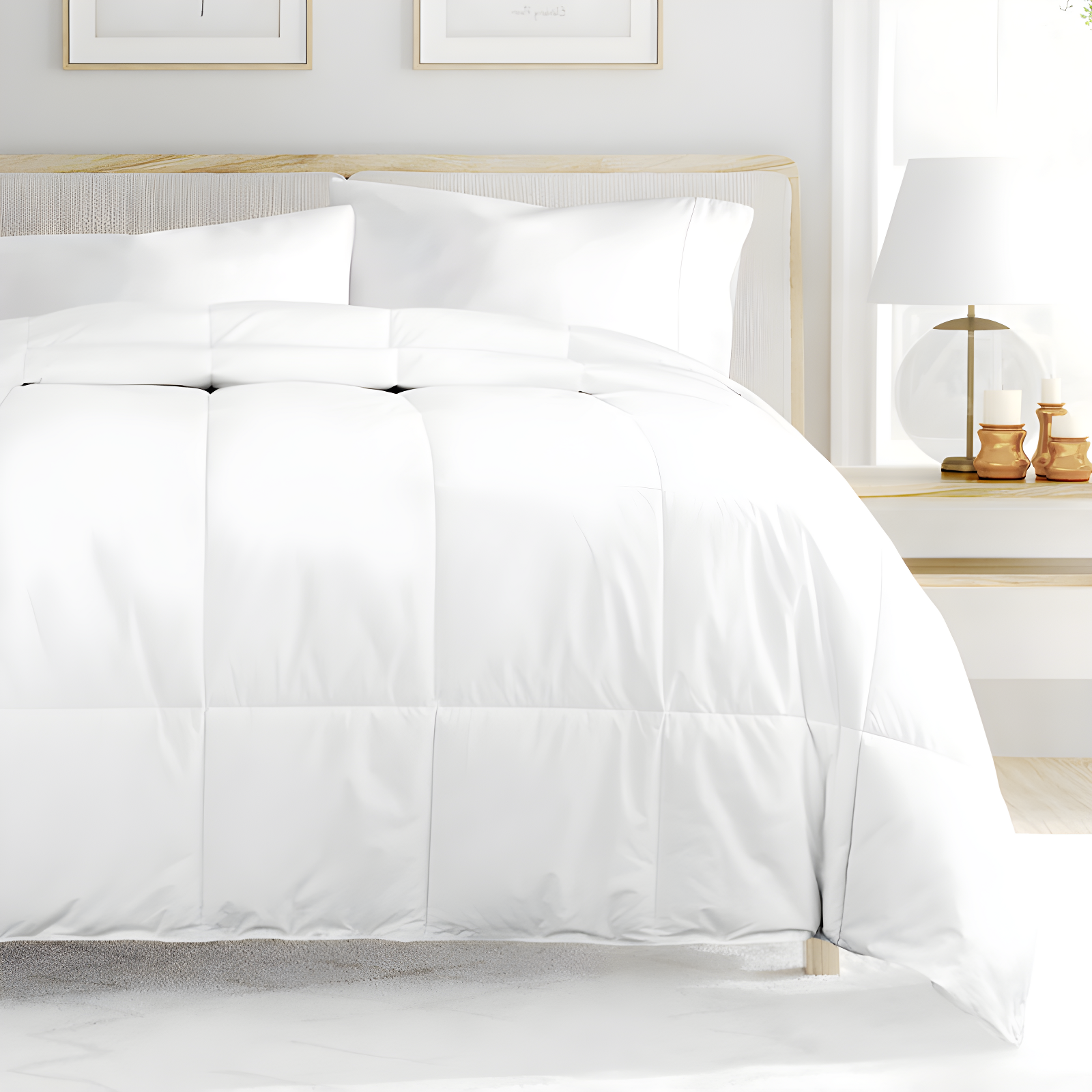 Becky Cameron 100% Cotton Down Alternative Comforter/Duvet Insert - Vintage Washed and Brushed Cotton Shell