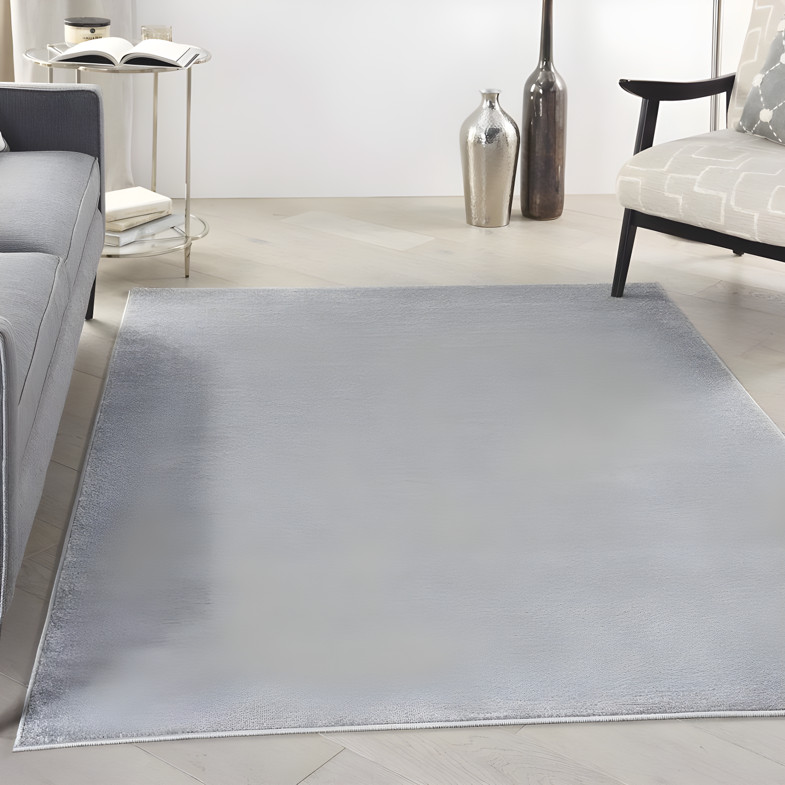 Nourison Essentials Easy Care Indoor Outdoor Area Rug - Silver Grey 6' x 9'