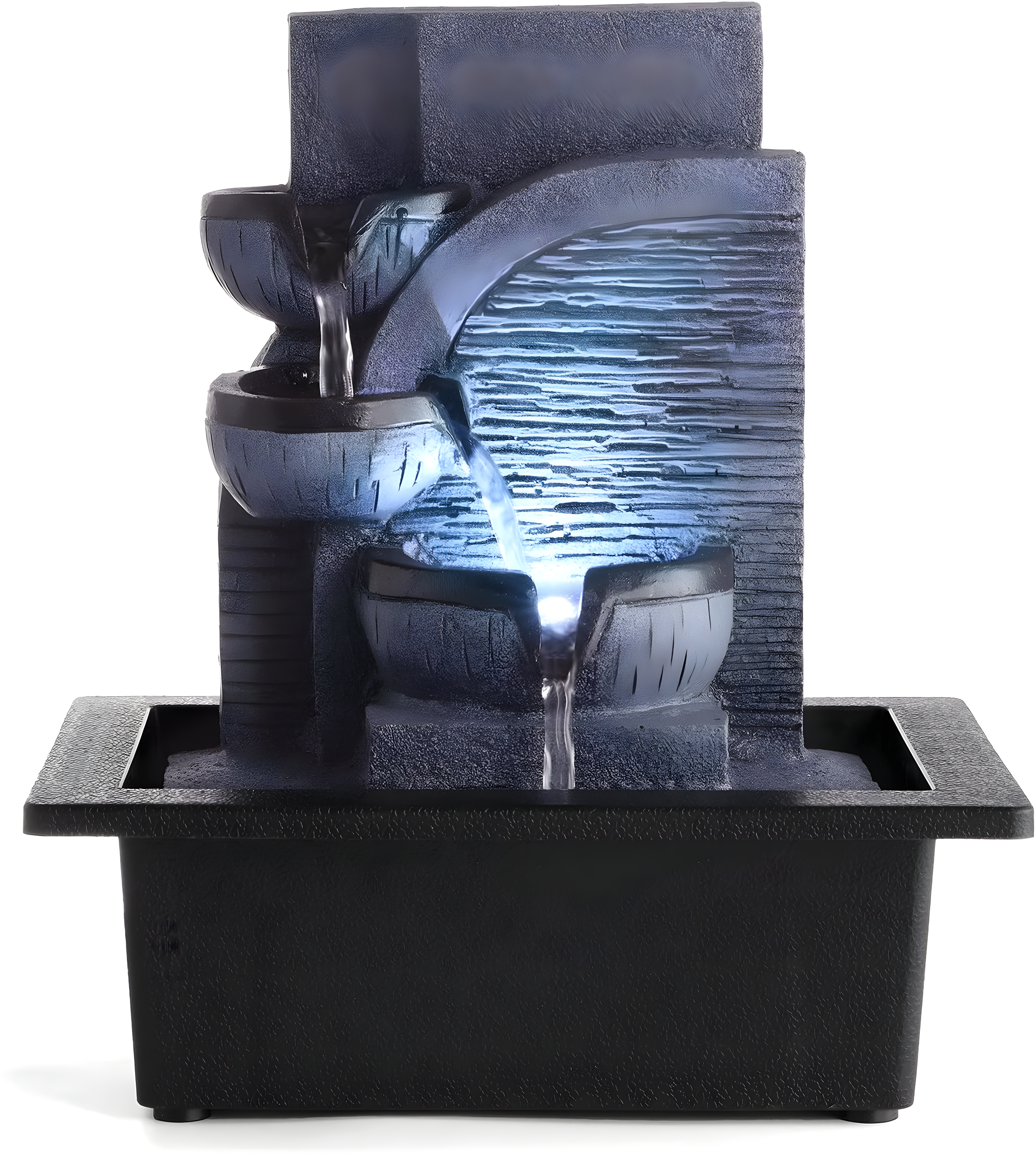 WICHEMI Indoor Fountain Tabletop Fountain Waterfall Fountains Relaxation Water Feature Feng Shui Zen Meditation Desktop Fountain with LED Light for Home and Office Indoor Spaces Decor (Style 6)