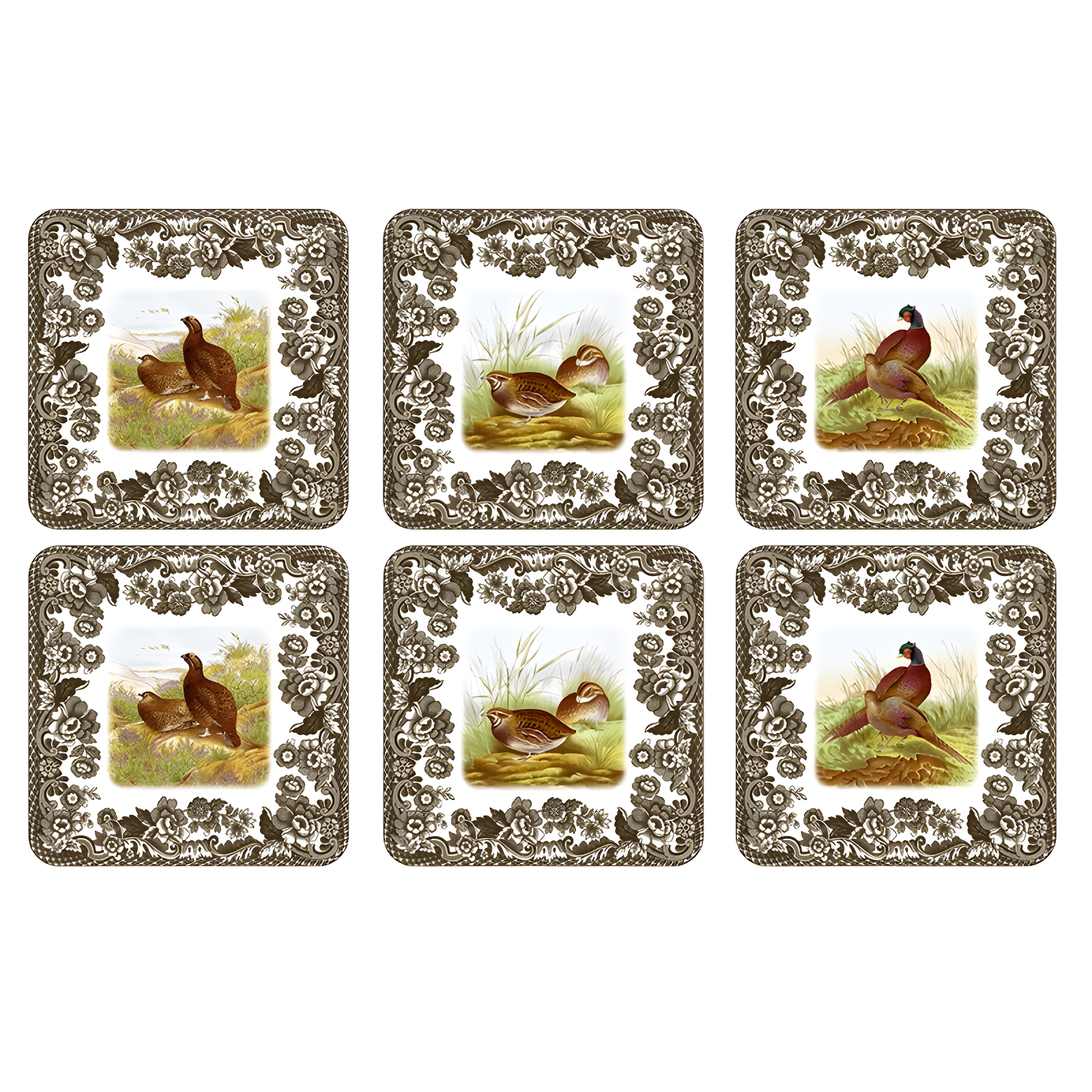 Pimpernel Woodland Coasters 4"X 4" (Set of 6)