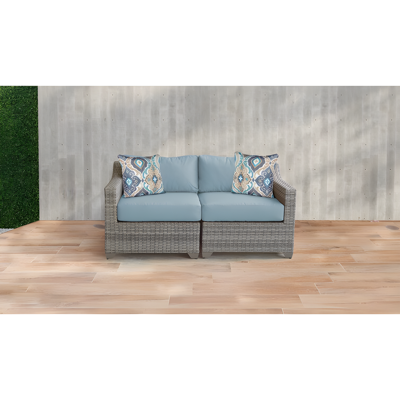 Bannister 64'' Wicker Outdoor Loveseat