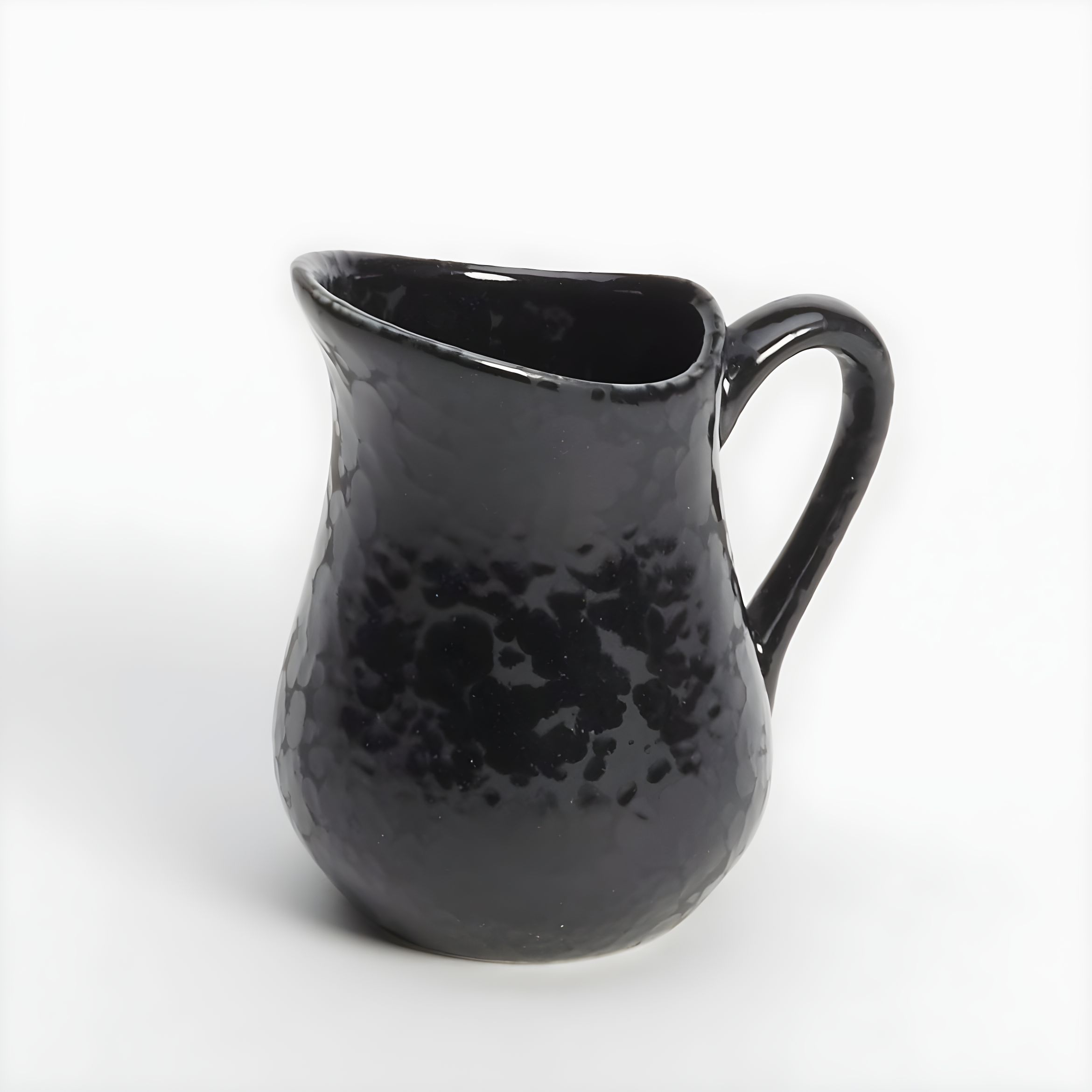 Black 4-Ounce Artisanal Porcelain Bell Creamer