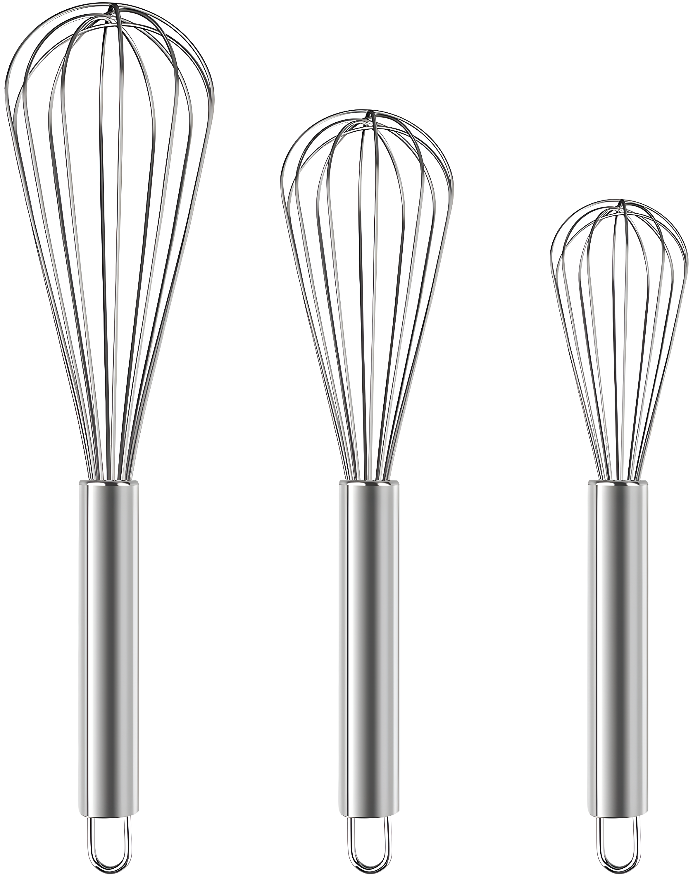 3Pcs 304 Stainless Steel Whisk Set, Professional Balloon Whisks for Kitchen Cooking, Perfect For Blending, Whisking, Baking, Beating, (8" +10"+ 12")