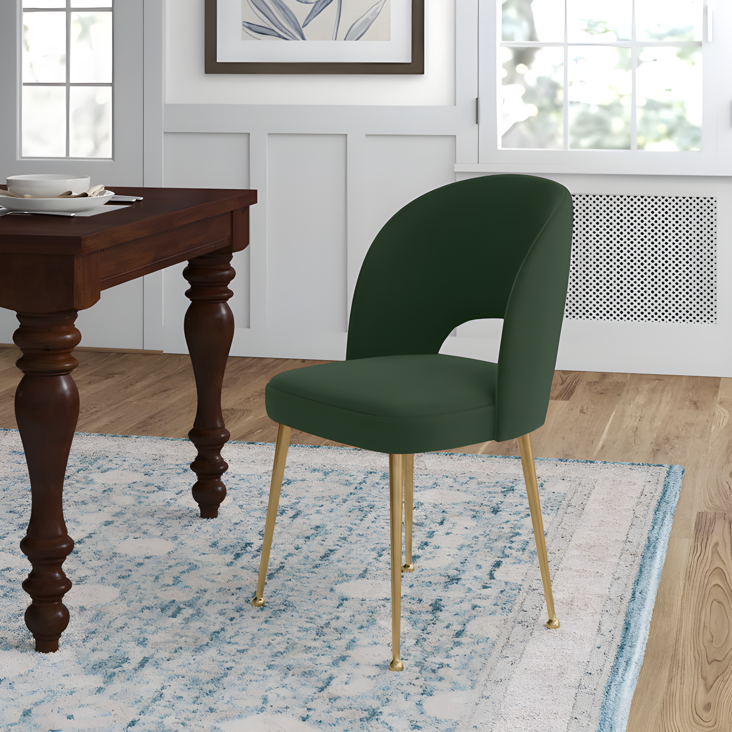 Swell Velvet Metal Side Chair