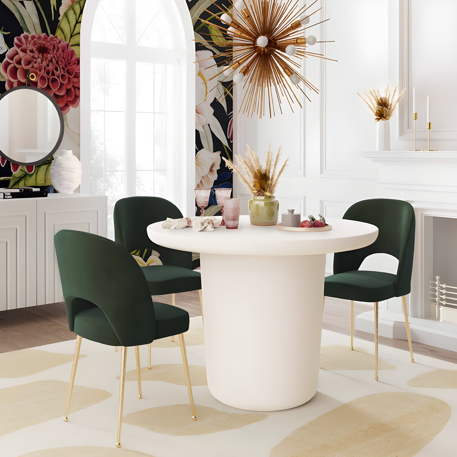 Swell Velvet Metal Side Chair