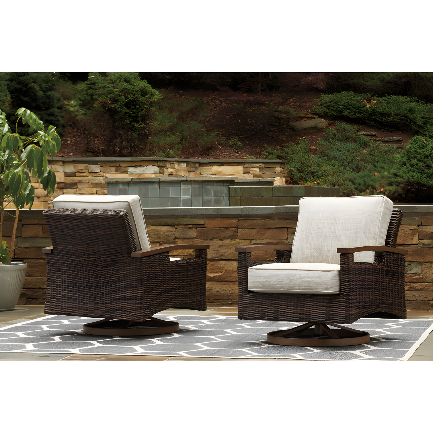 Paradise Trail Swivel Lounge Chair (Set of 2)