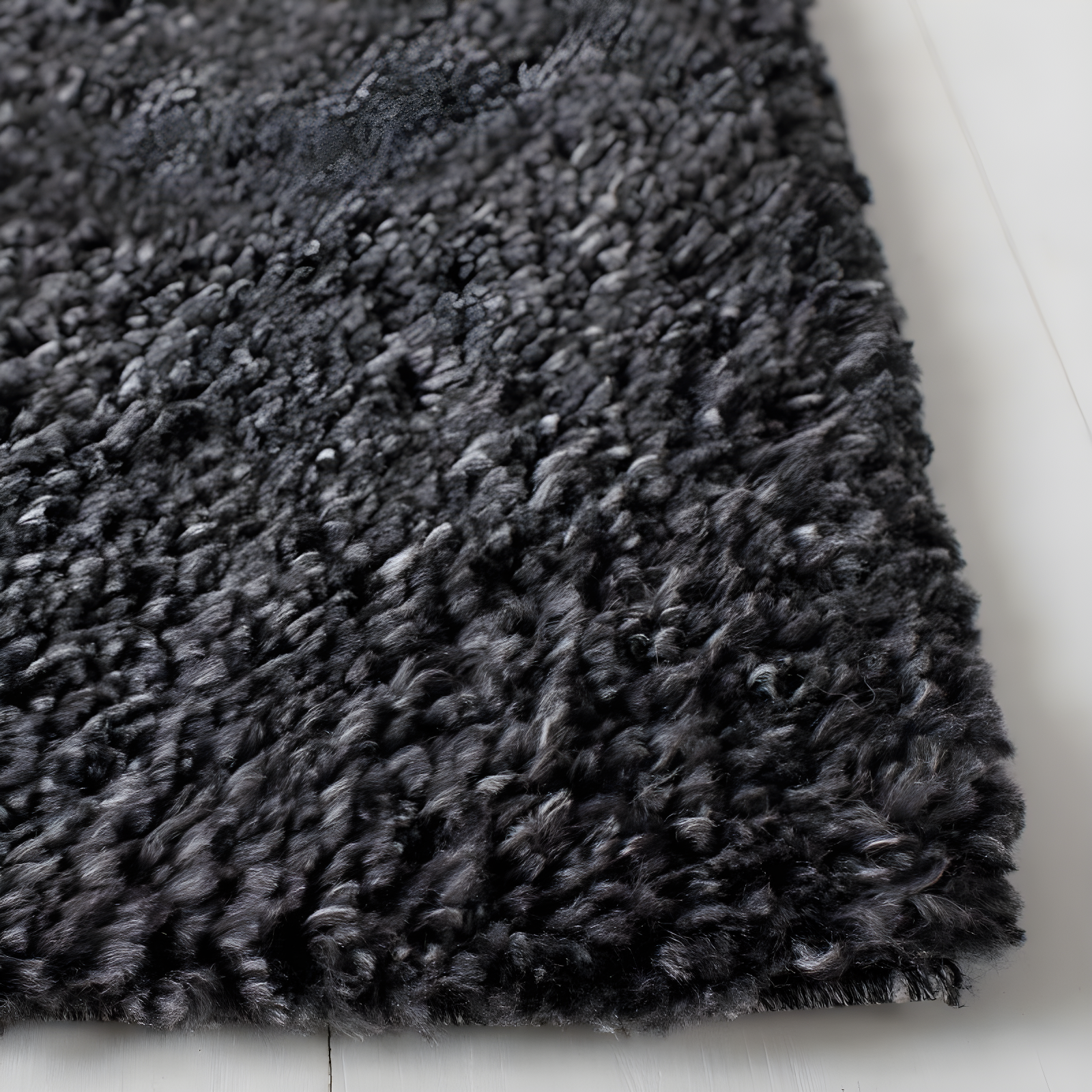 August Shag 900 AUG900 Power Loomed Indoor Area Rug - Charcoal - 9'x9' - Safavieh