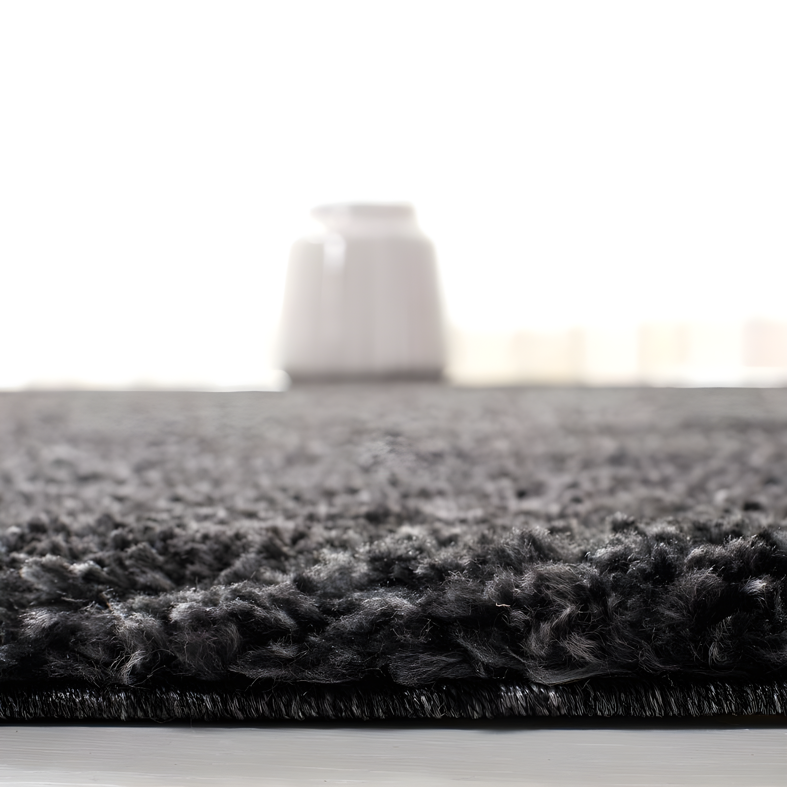 August Shag 900 AUG900 Power Loomed Indoor Area Rug - Charcoal - 9'x9' - Safavieh
