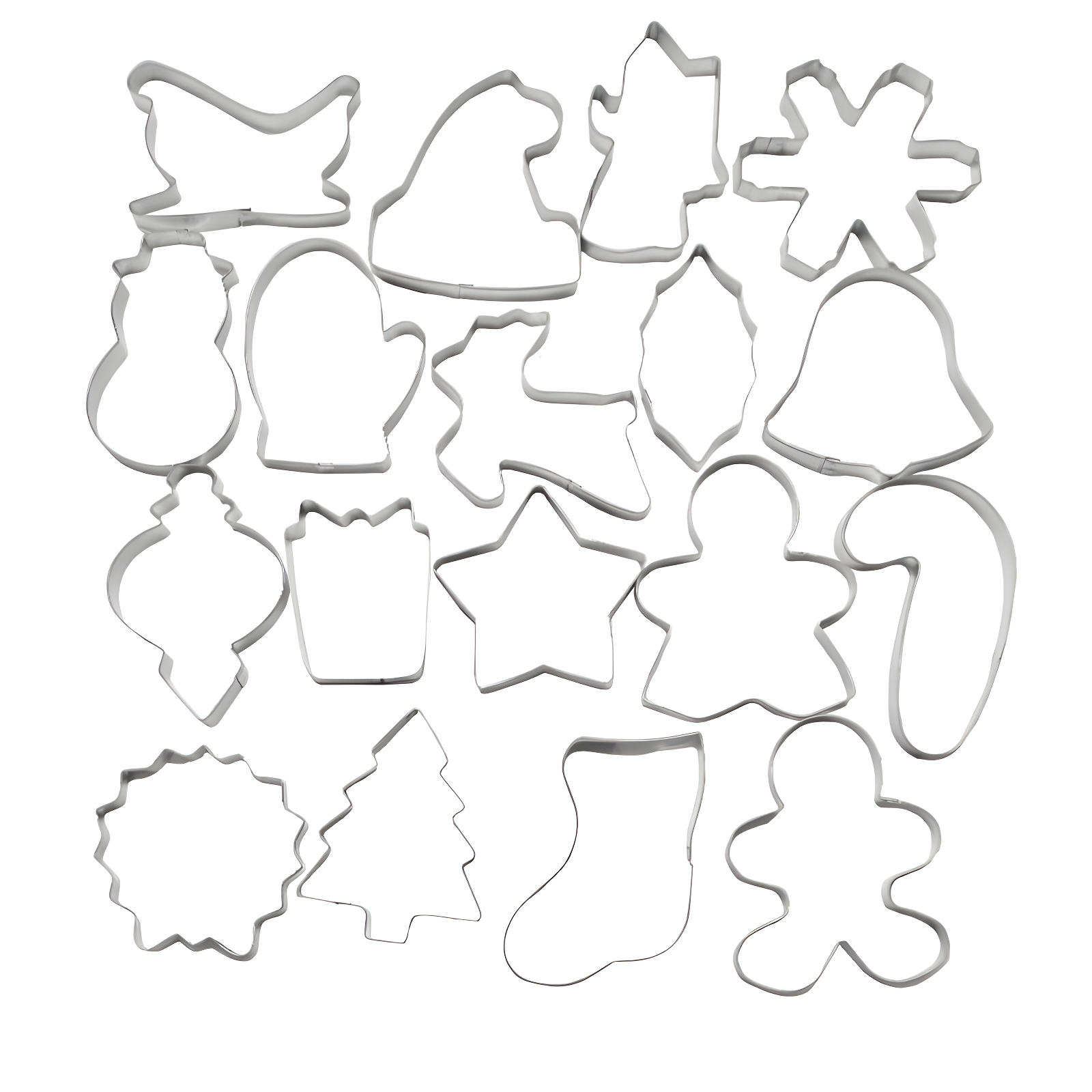 Wilton 18pc Cookie Cutter Bucket: Tinplate, Hand Wash, Gray, 5.6" Height, 5.7" Width, 5.5" Depth, 0.64 lbs