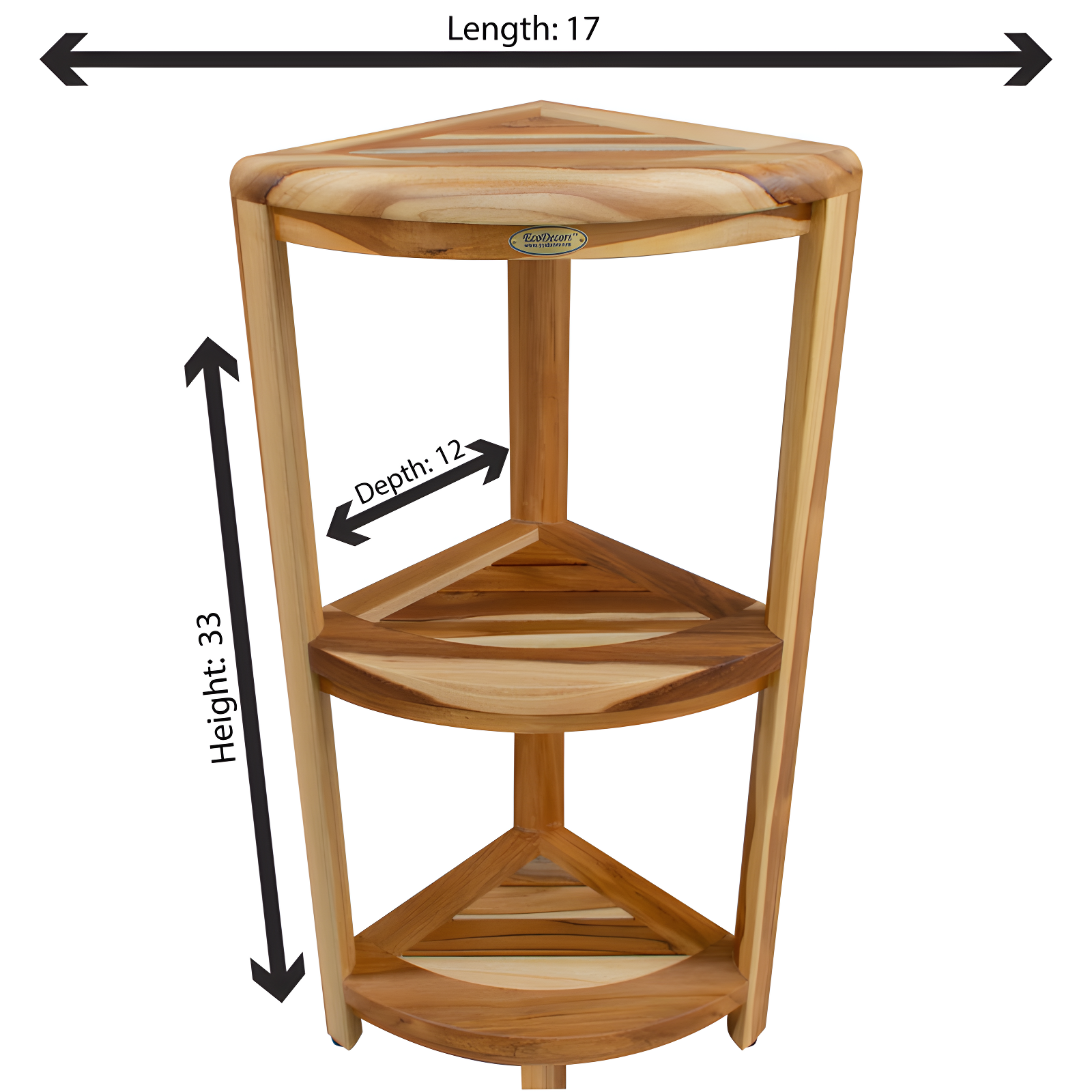 EcoDecors EcoDecors, Snazzy Corner, Teak Corner Shower Shelf, Shower Stand Corner, in EarthyTeak™