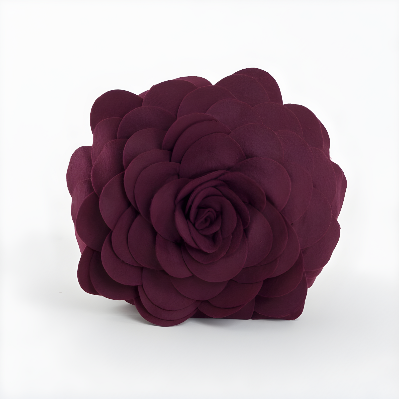 Flower Appliqued Felt Throw Pillow